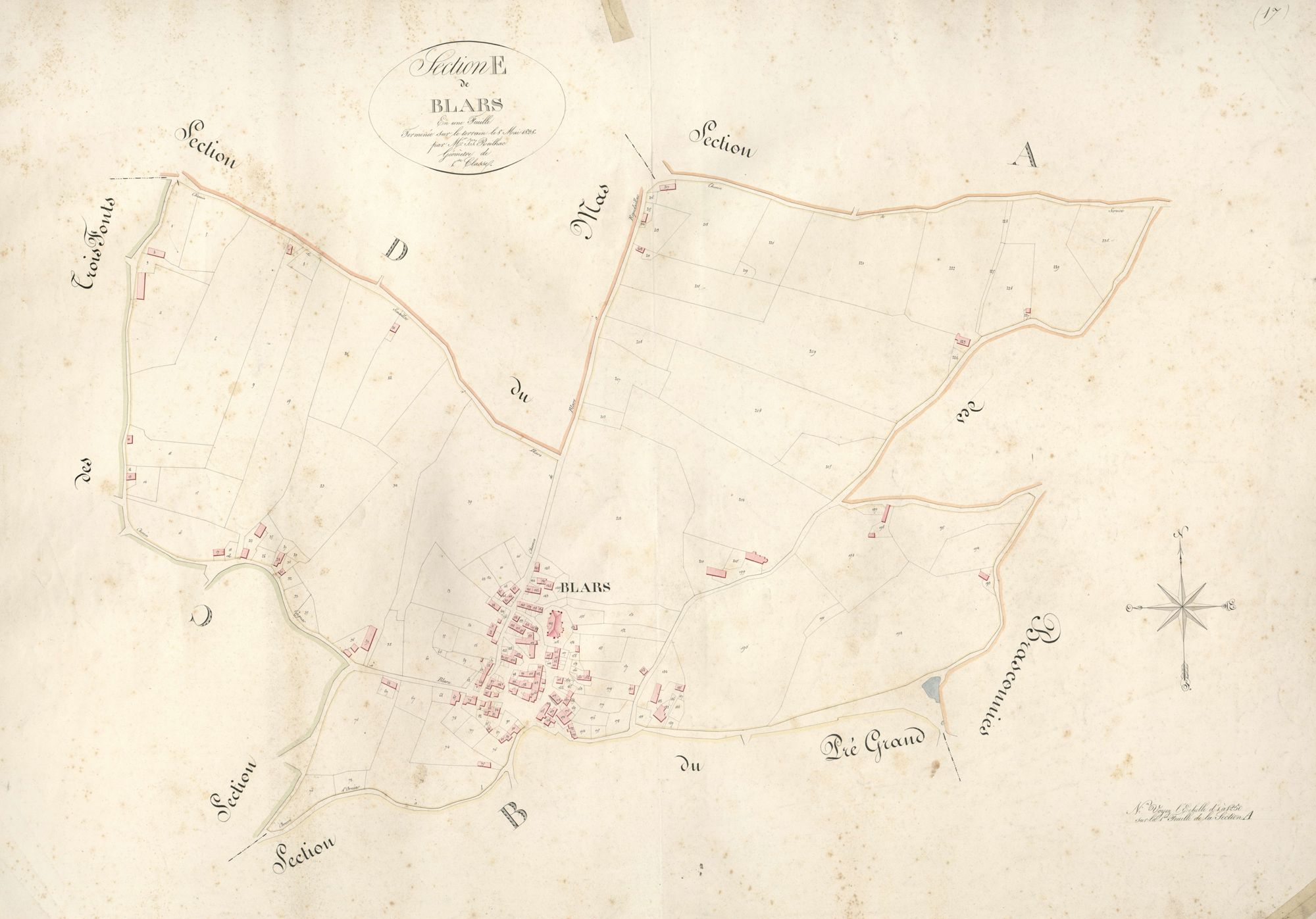 section E de Blars, 1ère feuille