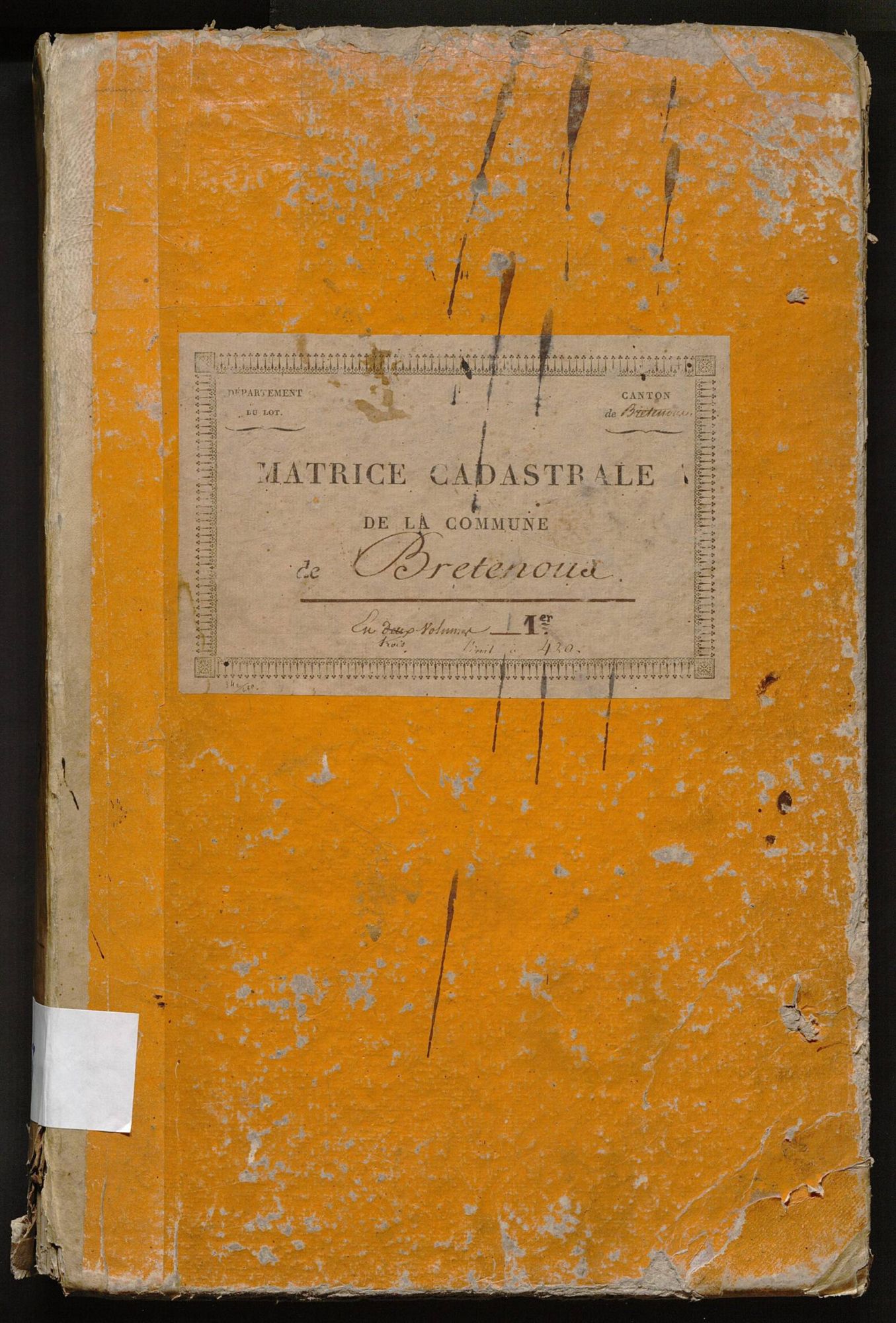 Folios 1-420. Augmentations et diminutions (1869-1913)