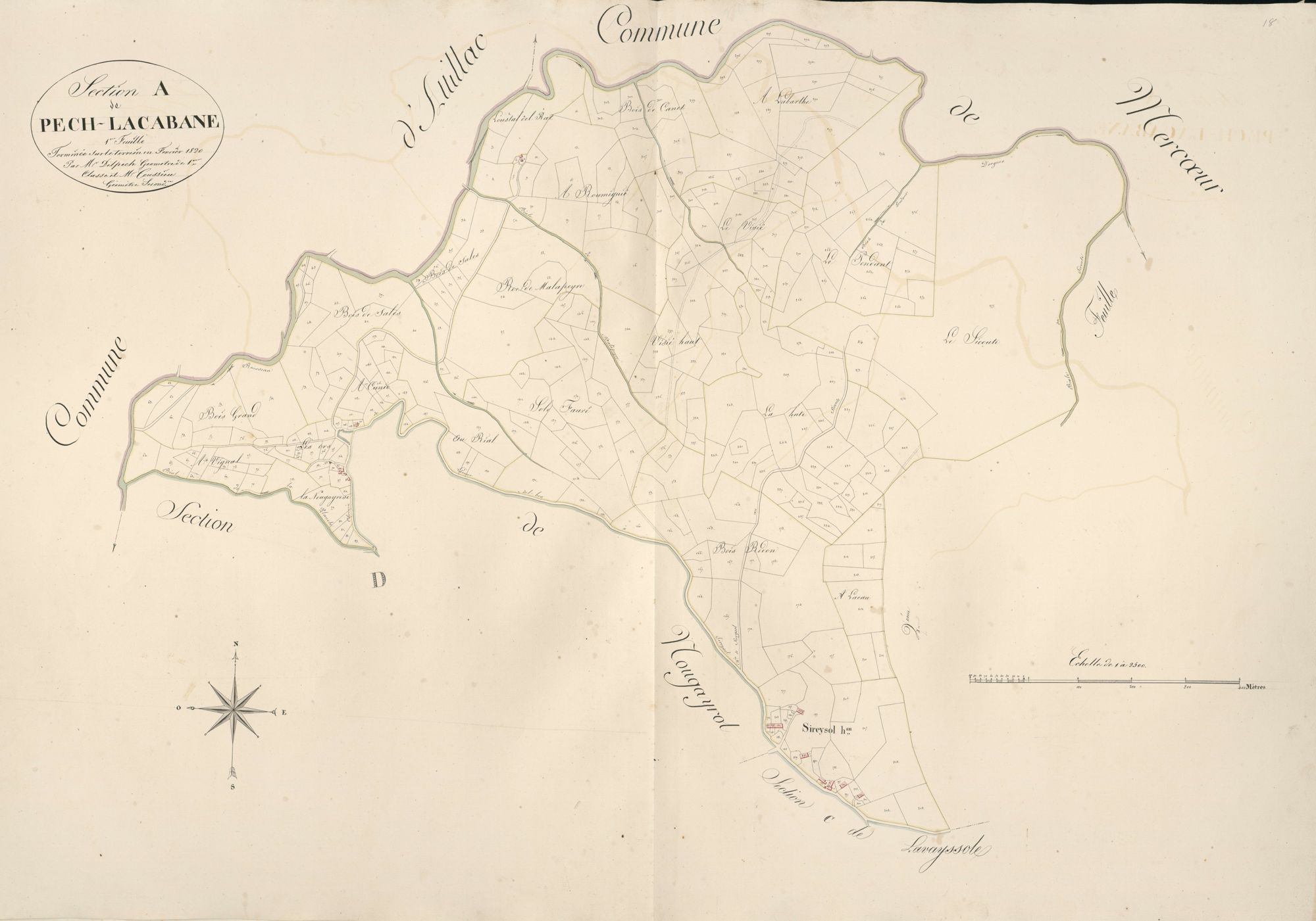 section A de Pech Lacabane, 1ère feuille