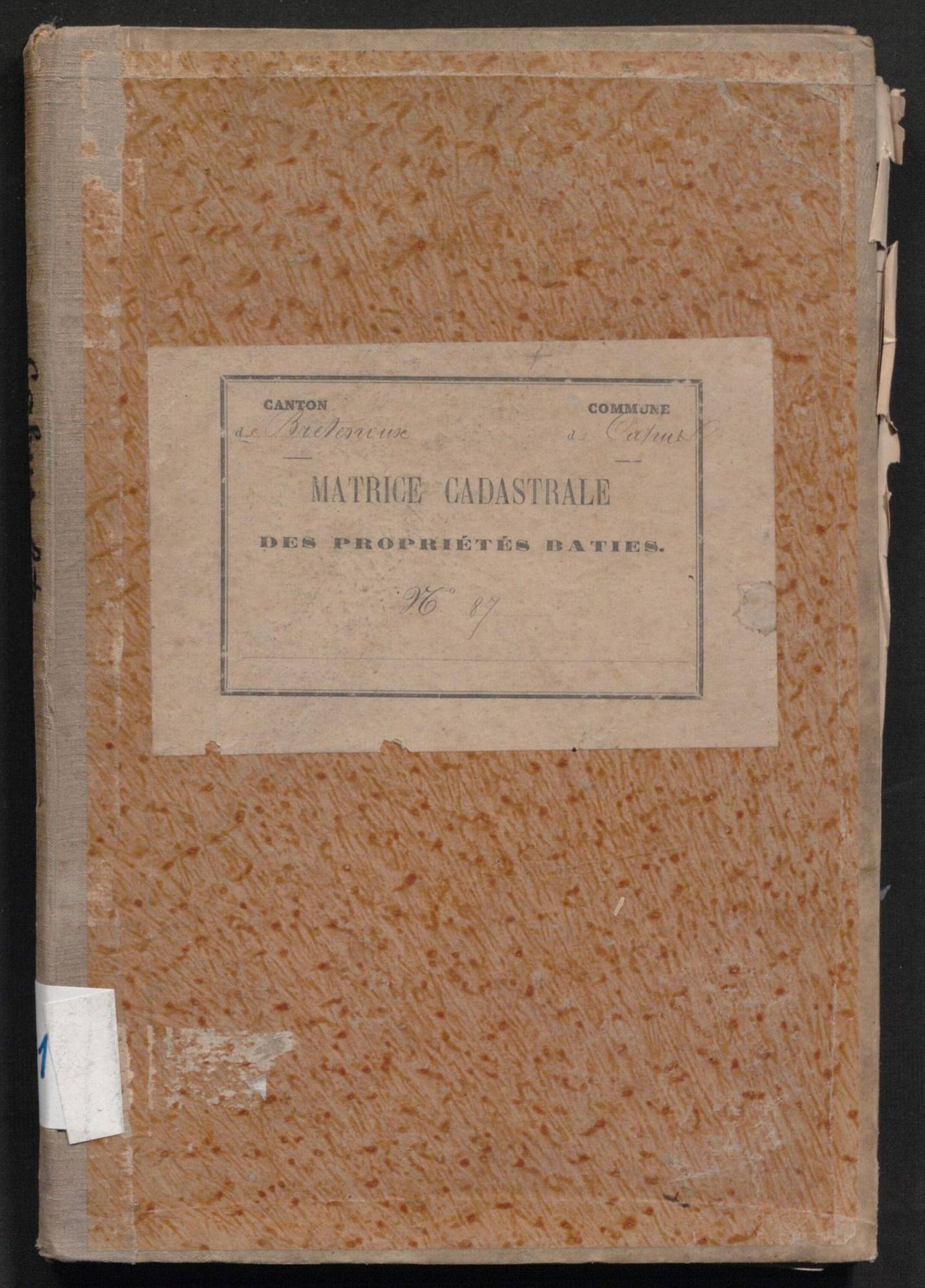Cases 1-284. Augmentations et diminutions (1880-1891)