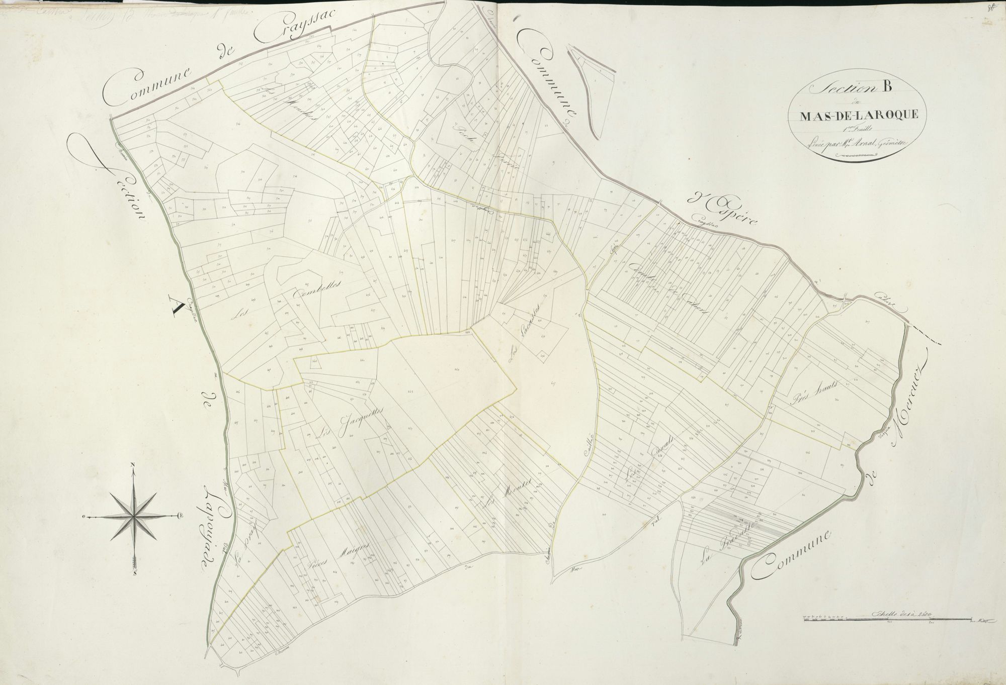 section B du Mas de Laroque, 1ère feuille