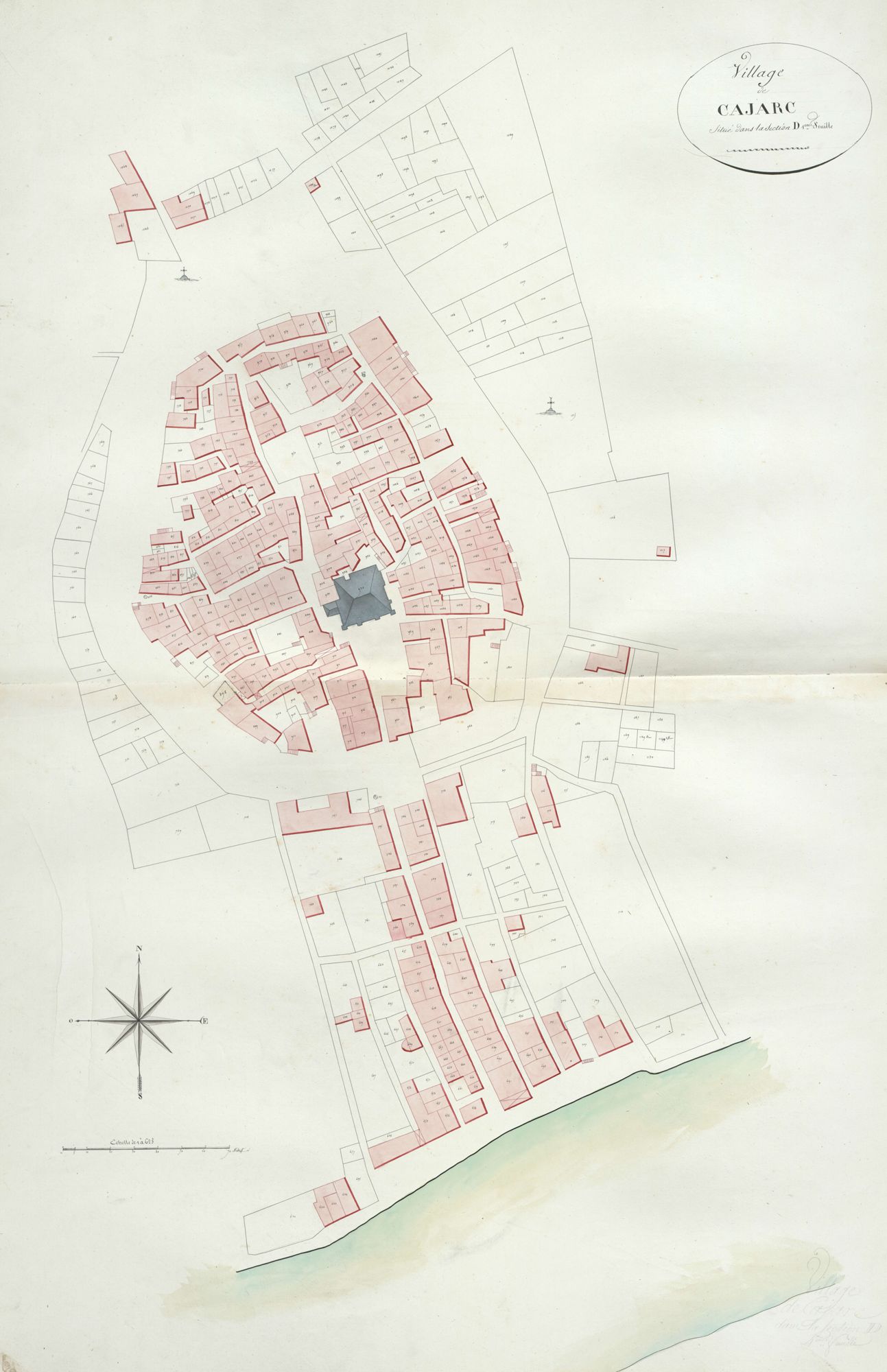 section D, développement du village