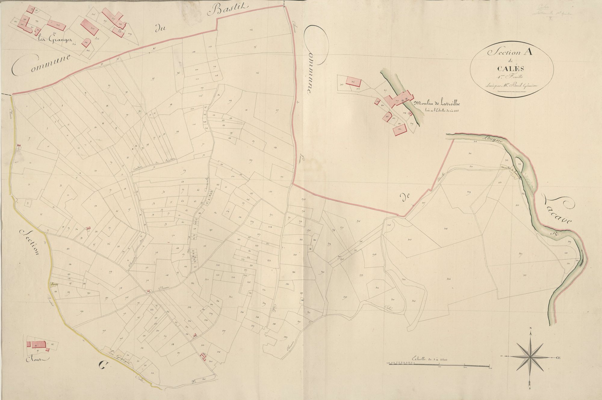 section A de Calès, 1ère feuille