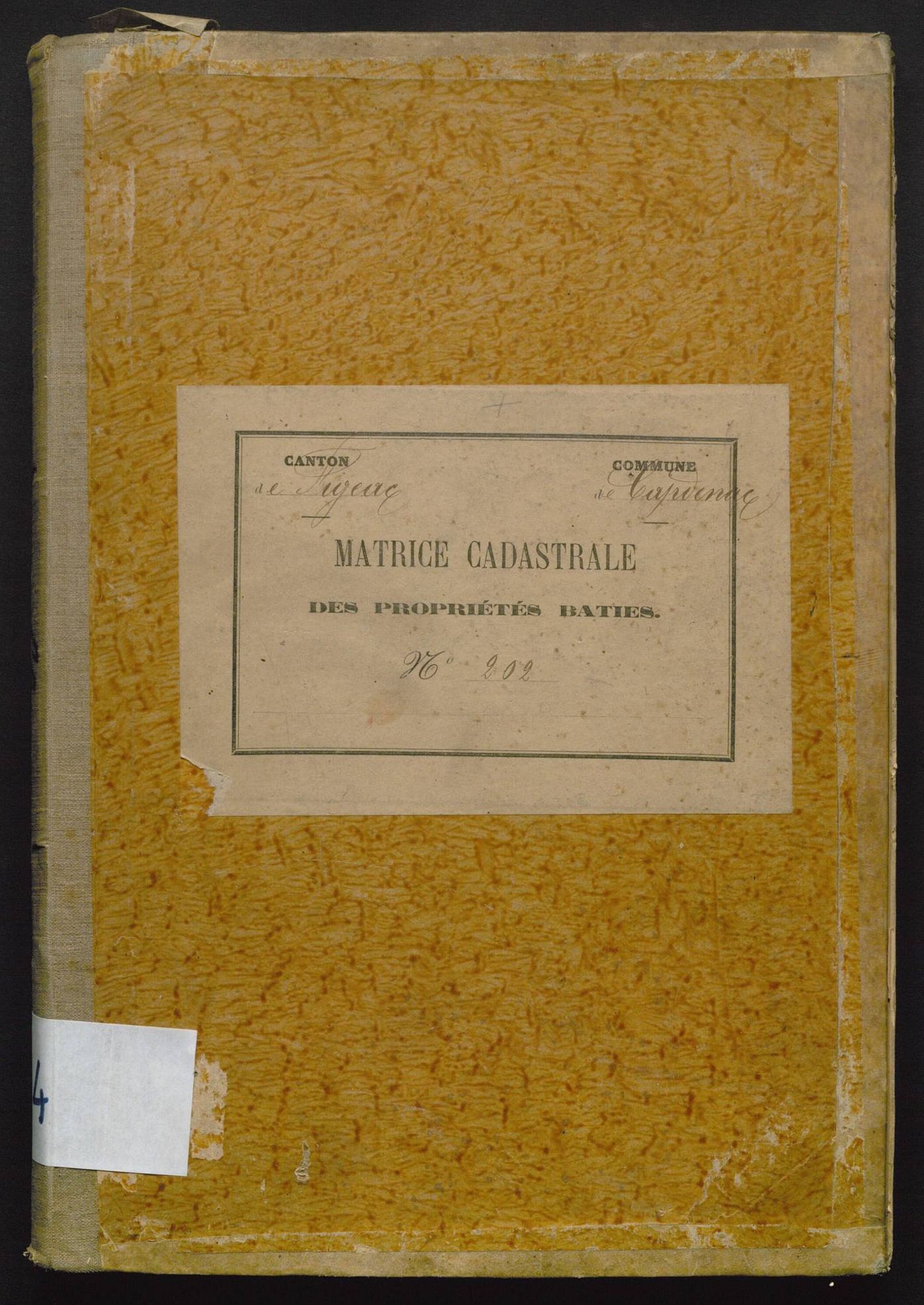 Cases 1-425. Augmentations et diminutions (1870-1891)