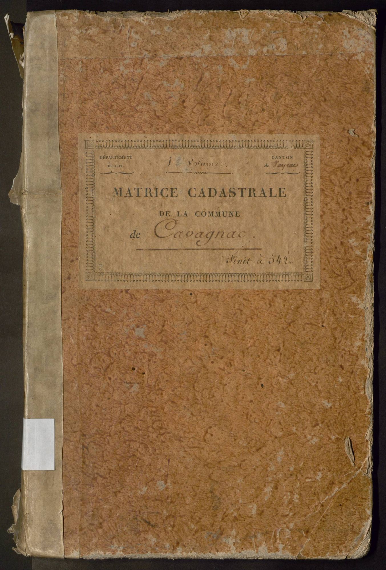 Folios 1-542. Augmentations et diminutions (1868-1914)