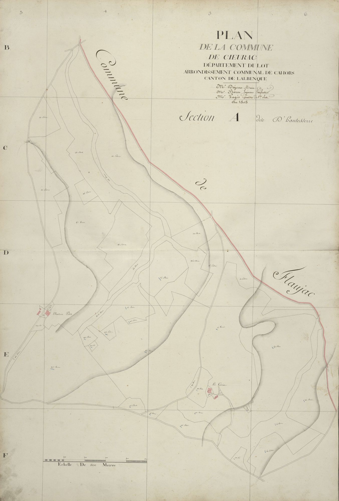 section A d'Hautesserre, 1ère feuille