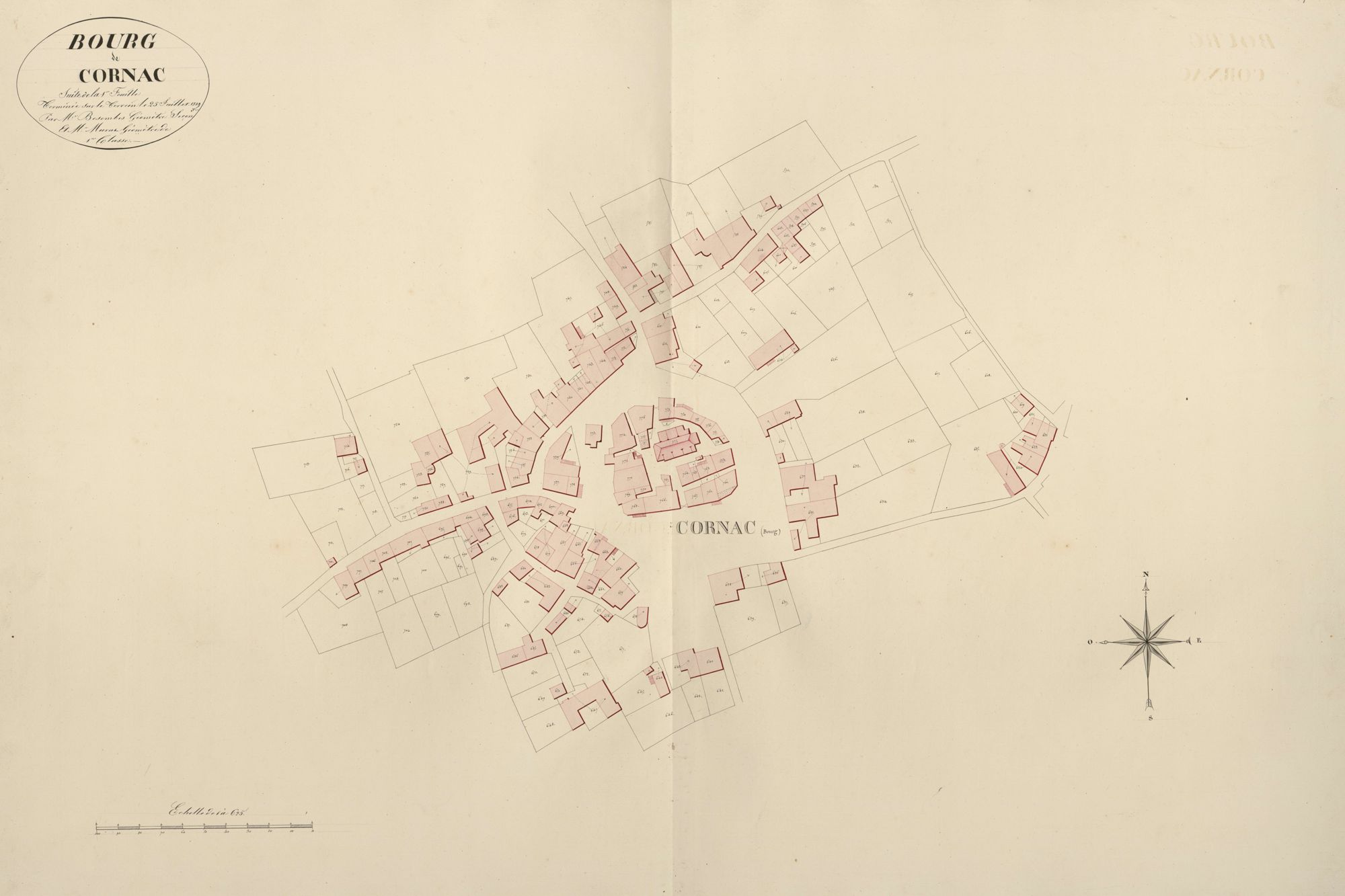 section D de Cornac, 1ère feuille, développement du village