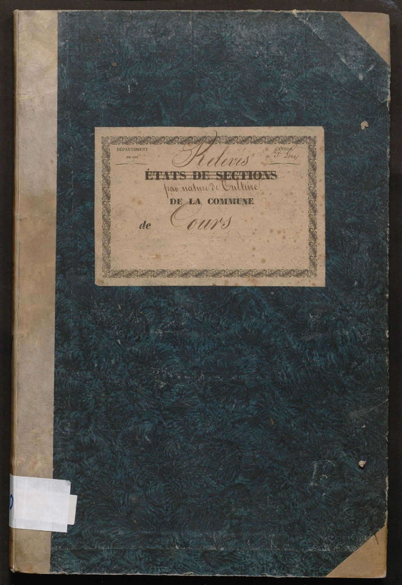 Relevés par section des numéros de parcelles de même nature des propriétés non bâties pour parvenir à une récapitulation