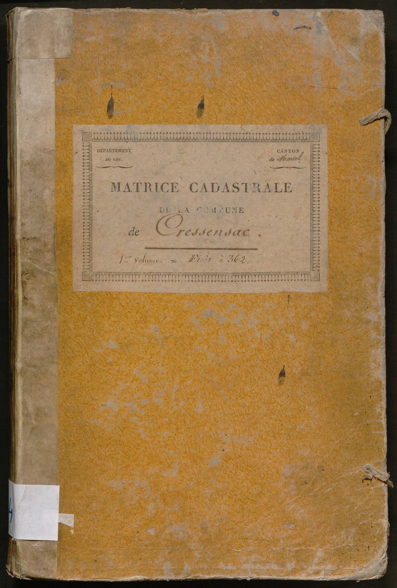 Folios 1-362. Augmentations et diminutions (1866-1914)