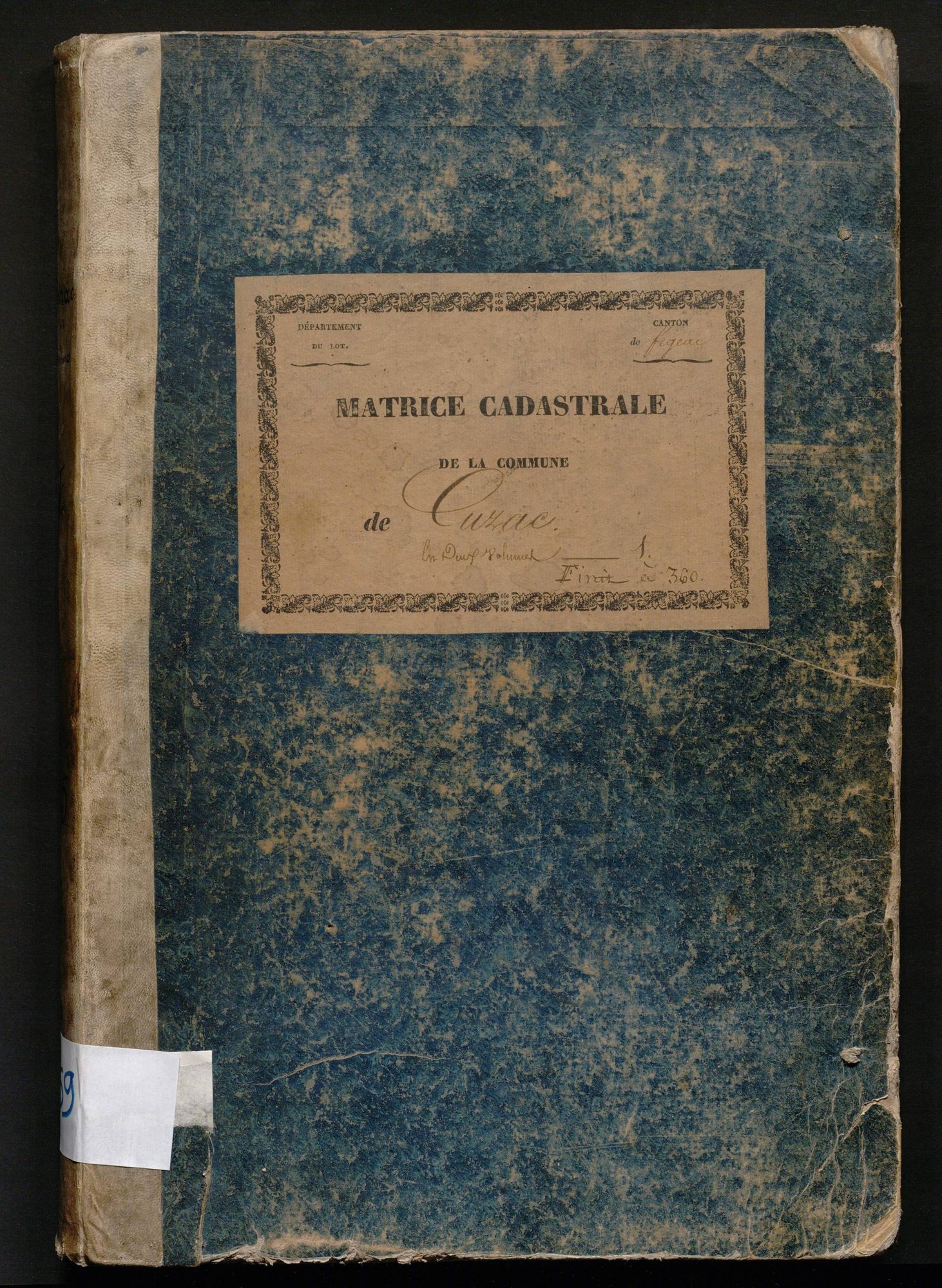 Folios 1-360. Augmentations et diminutions  (1836-1914)