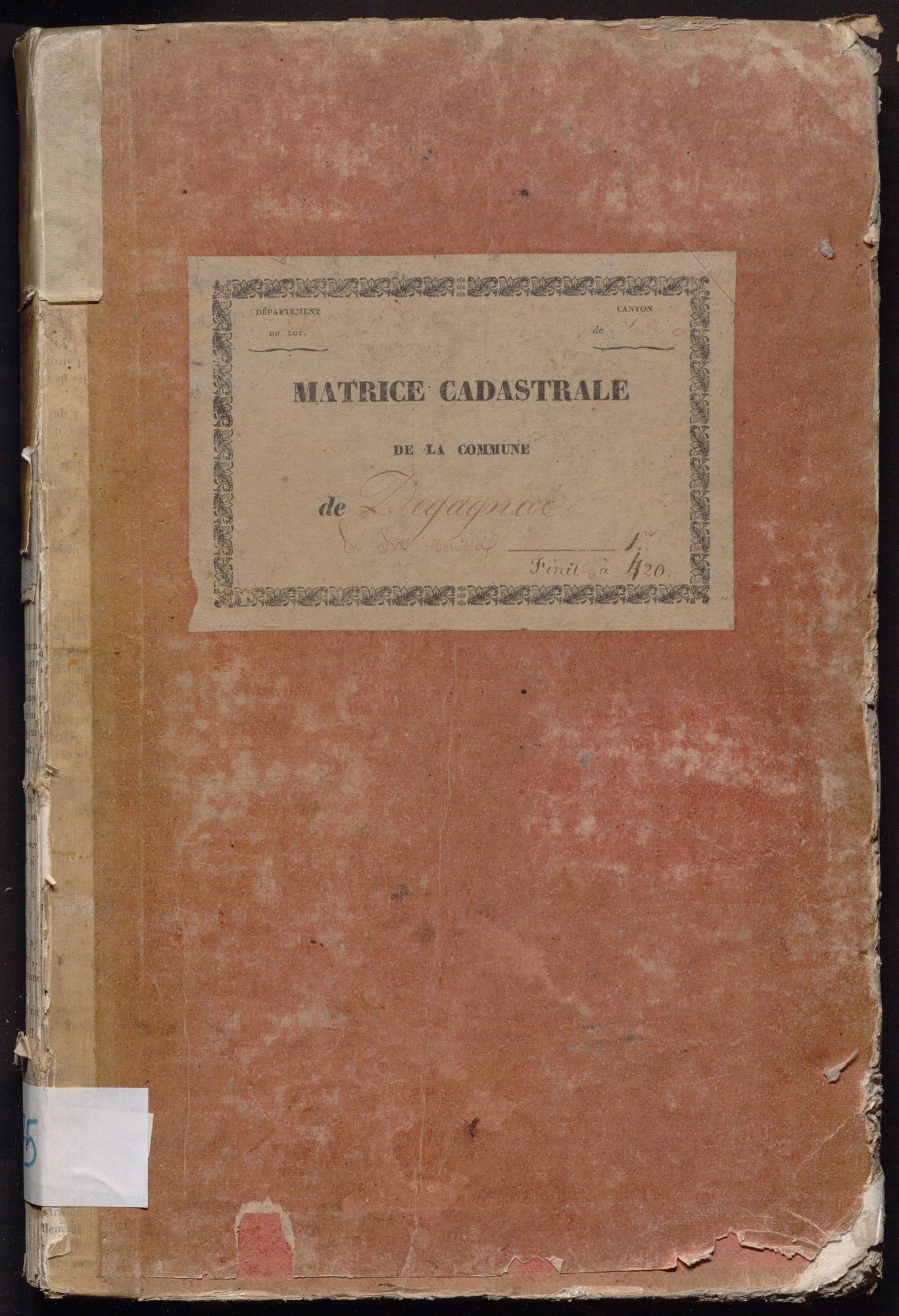 Folios 1-420. Augmentations et diminutions  (1837-1914)