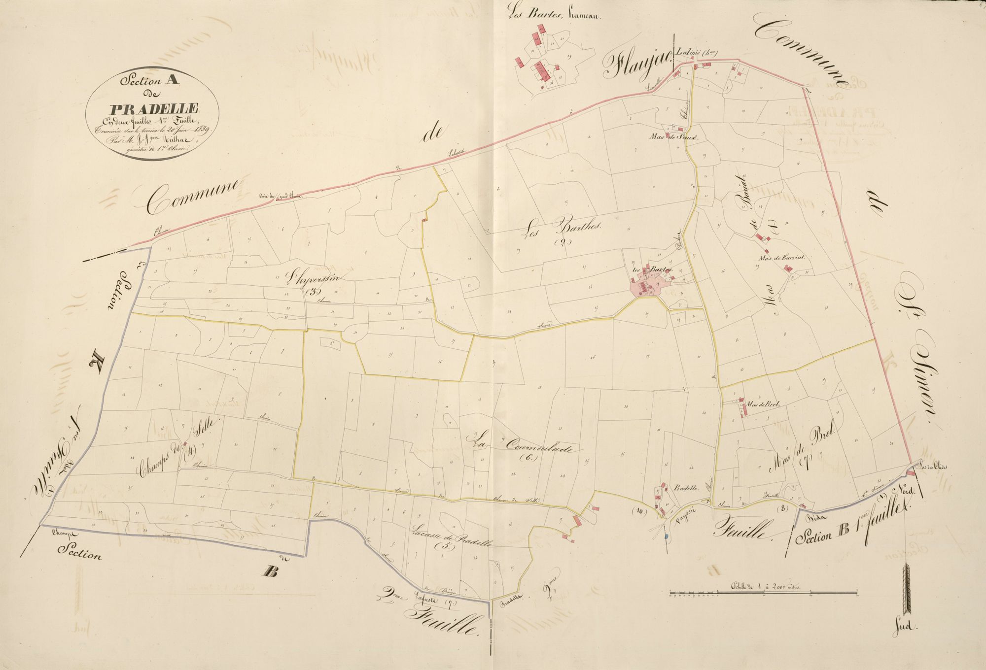 section A de Pradelle, 1ère feuille