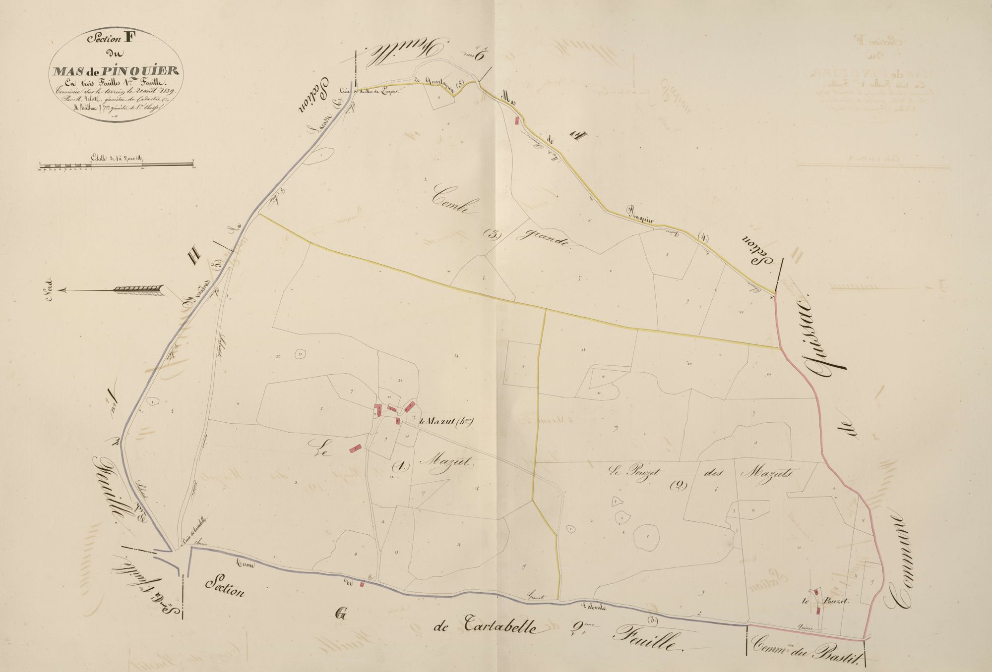 section F du Mas de Pinquier, 1ère feuille