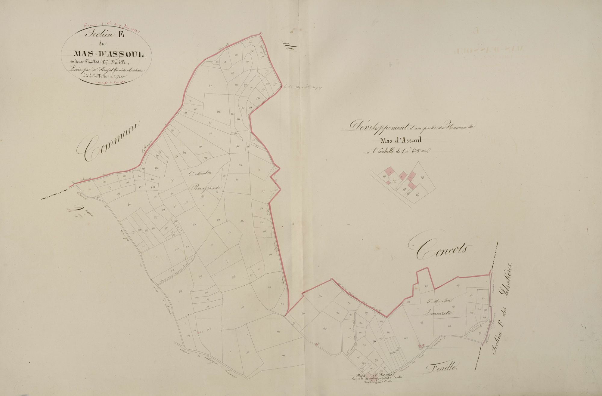 section E du Mas d'Assoul, 1ère feuille