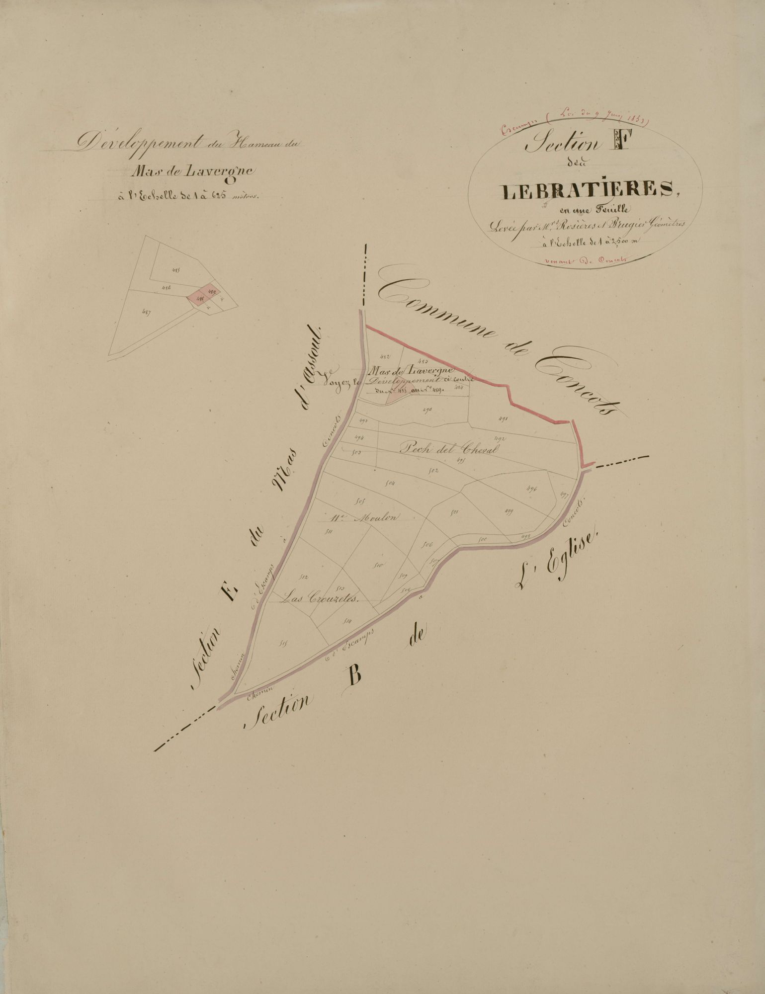 section F des Lebratières, 1ère feuille
