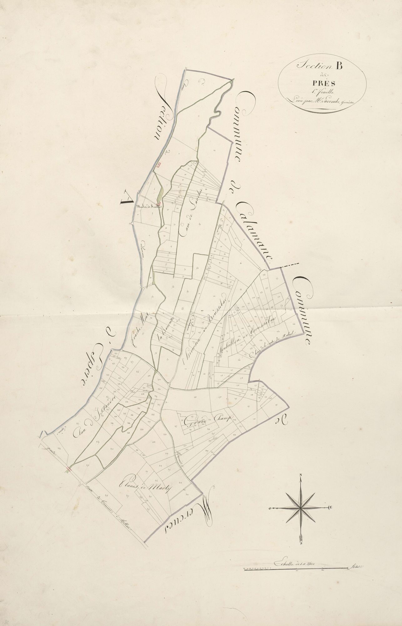 section B des Prés, 1ère feuille