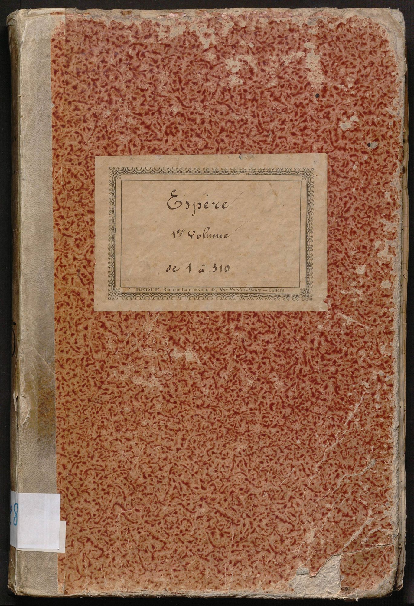 Folios 1-310. Augmentations et diminutions (1824-1914)