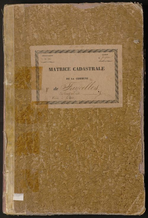Folios 1-540. Augmentations et diminutions  (1869-1914)
