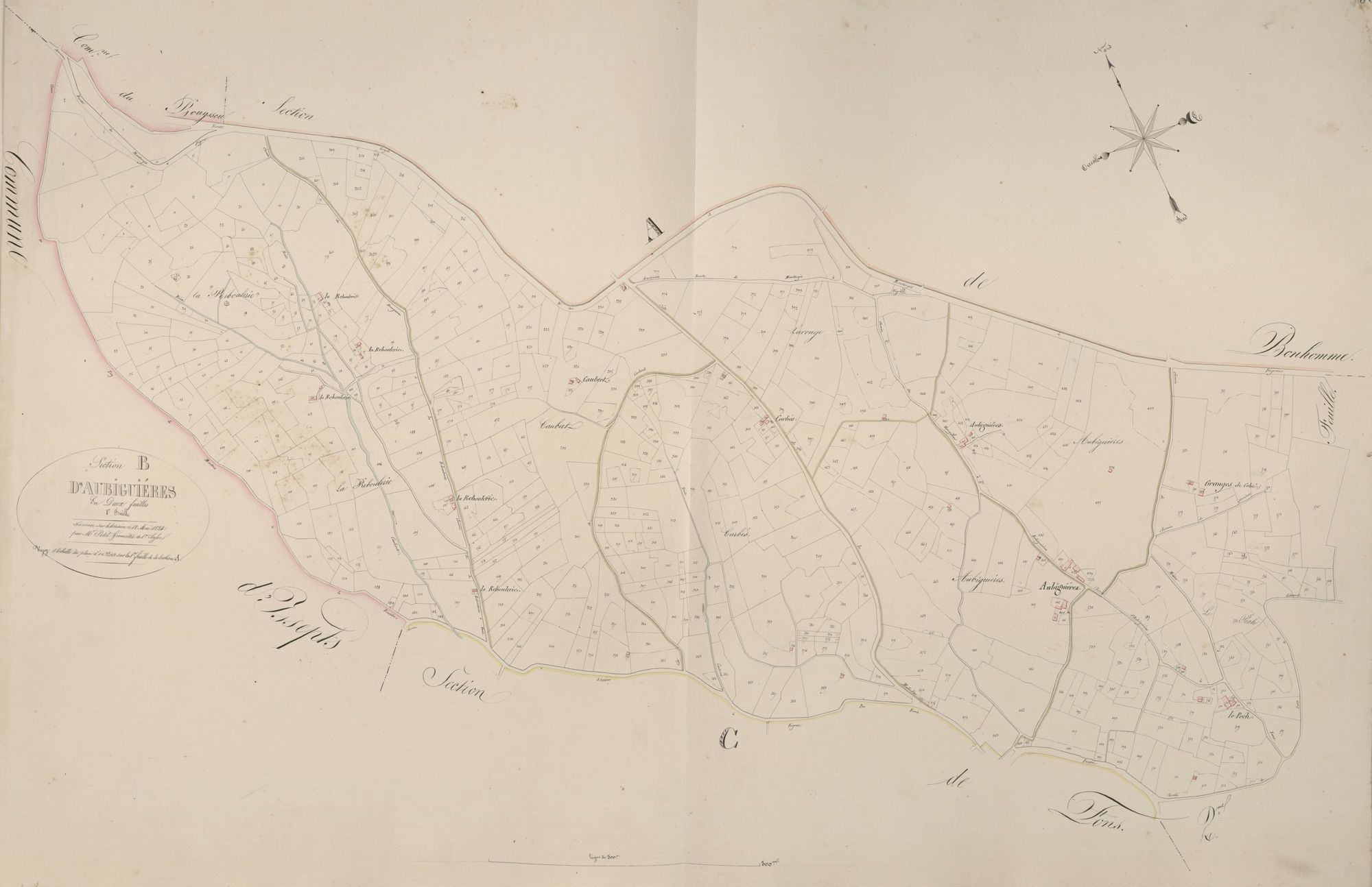 section B d'Aubiguières, 1ère feuille