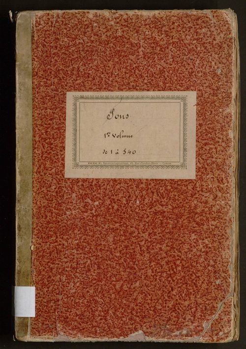 Folios 1-540. Augmentations et diminutions  (1837-1914)