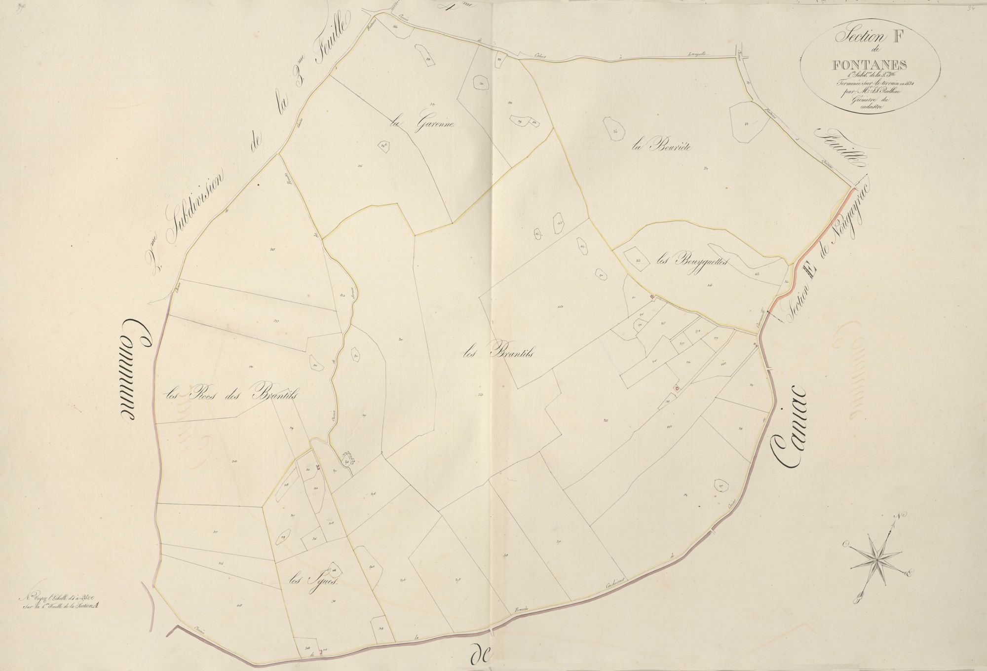 section F de Fontanes, 3ème feuille, 1ère subdivision