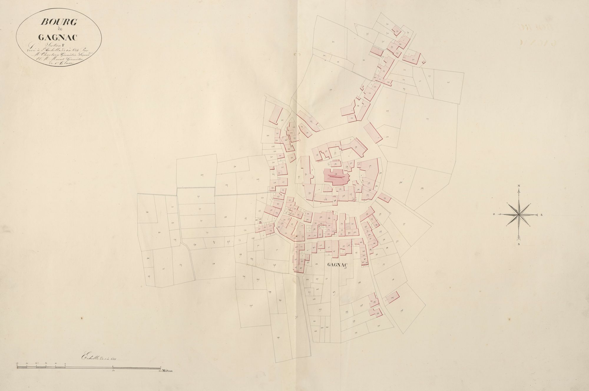 section F du Bourg, 1ère feuille, développement du village