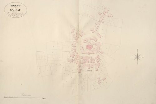 section F du Bourg, 1ère feuille, développement du village