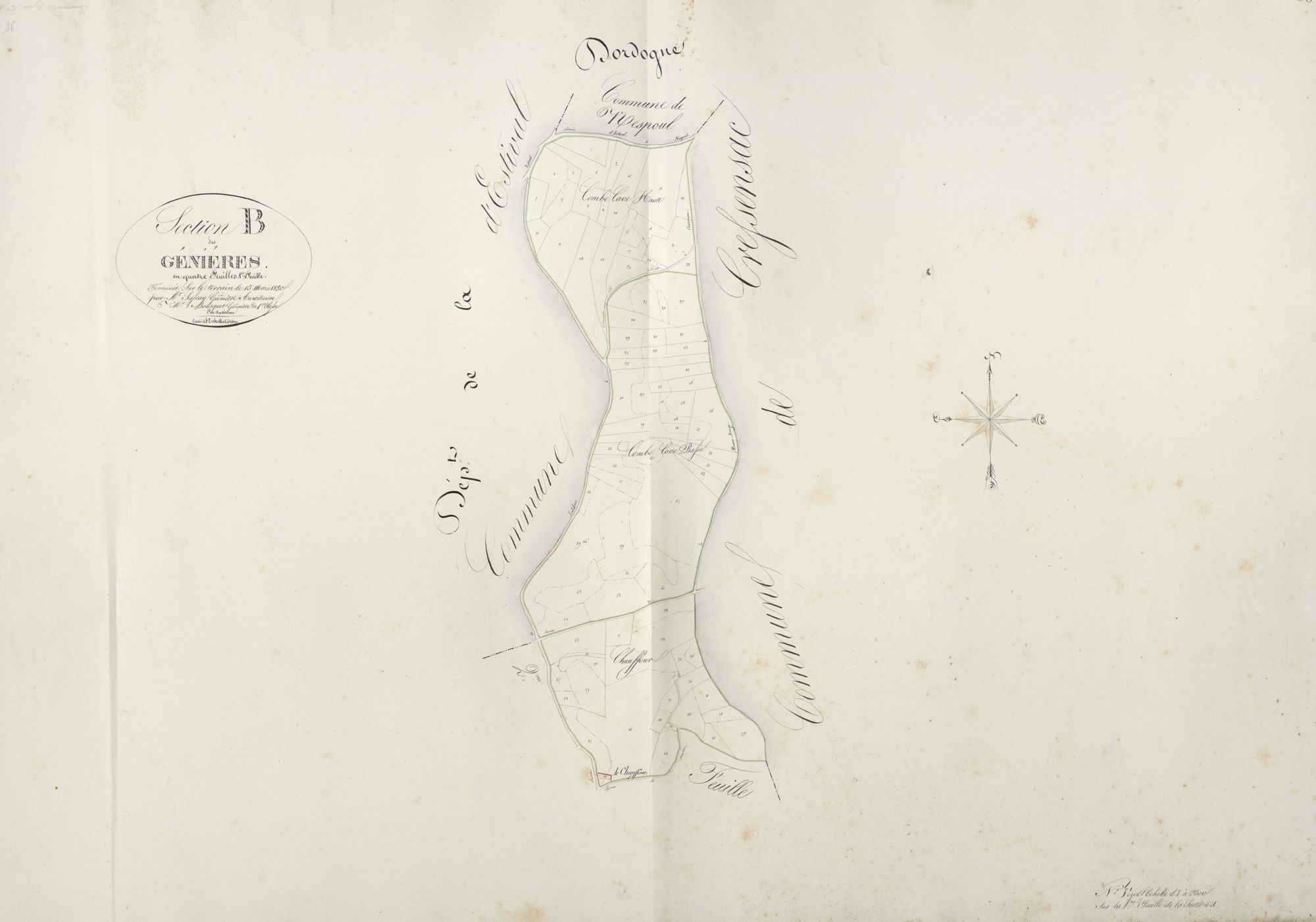 section B des Géniéres, 1ère feuille