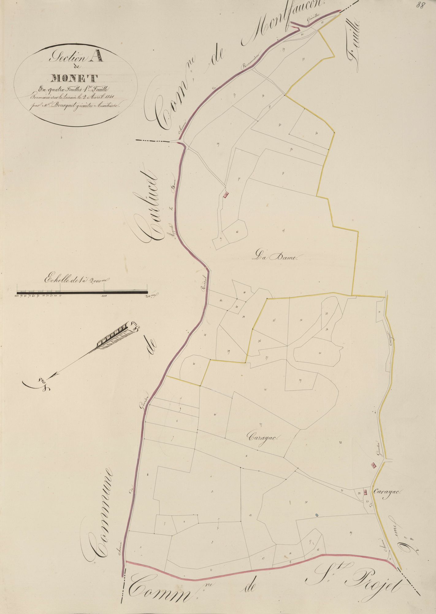 section A de Monet, 1ère feuille