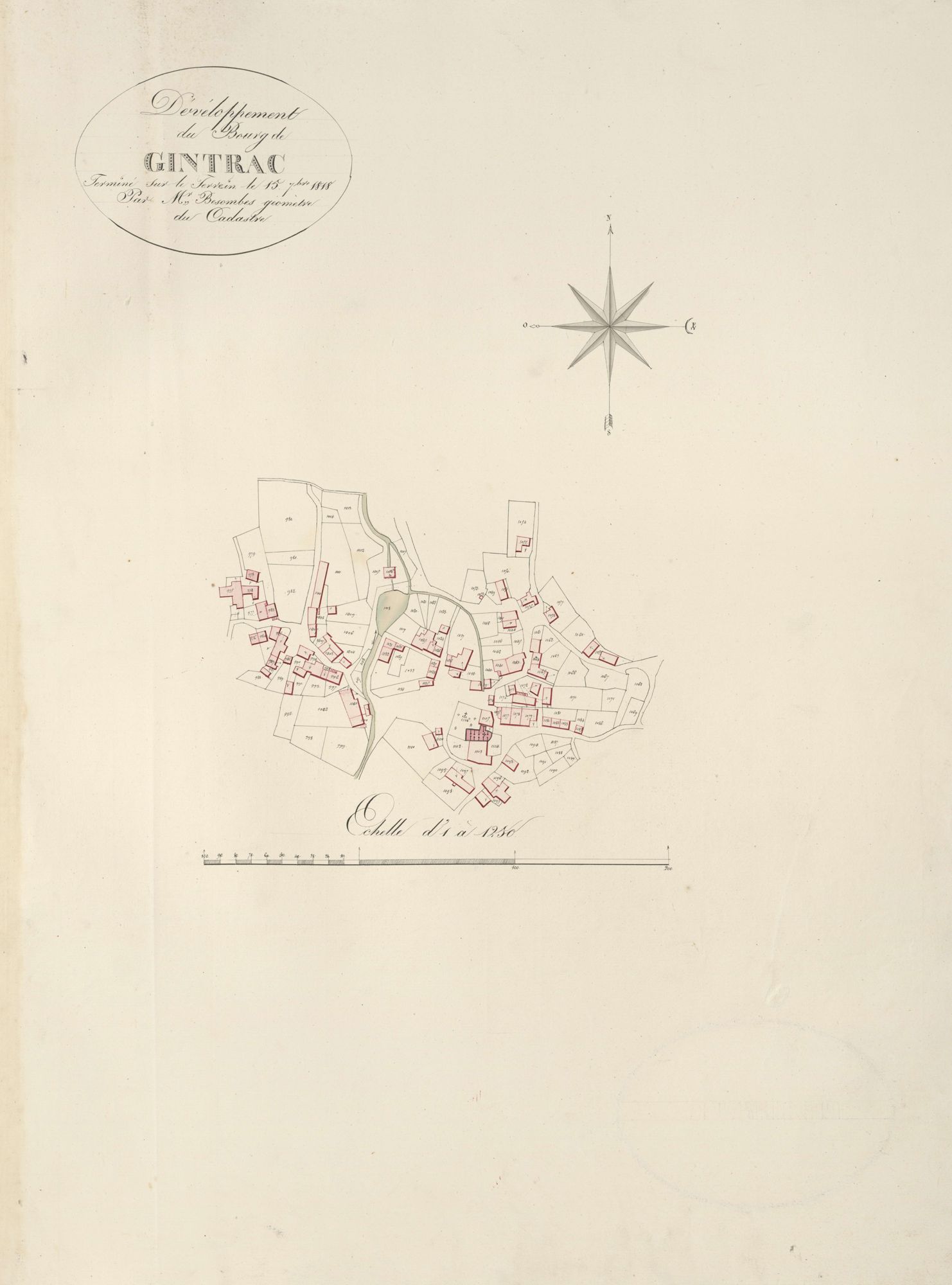 section A de Gintrac, 1ère feuille, développement du village