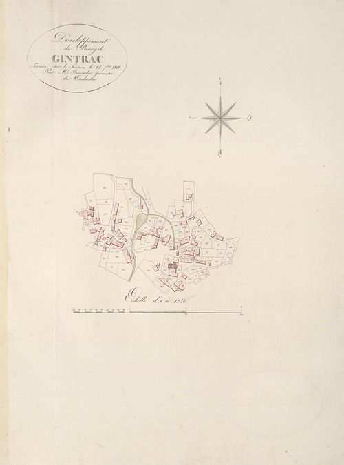 section A de Gintrac, 1ère feuille, développement du village