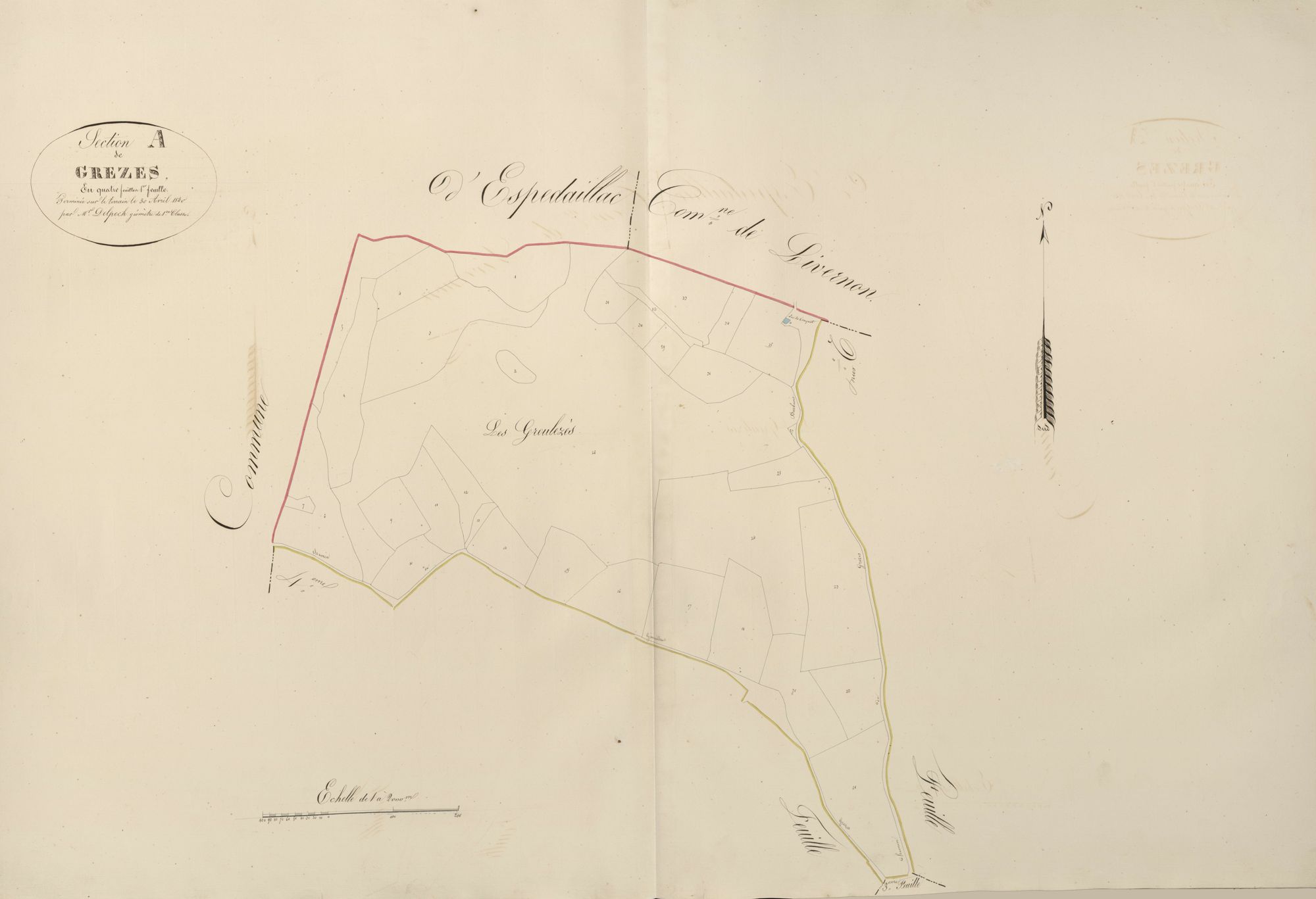 section A de Grezes, 1ère feuille