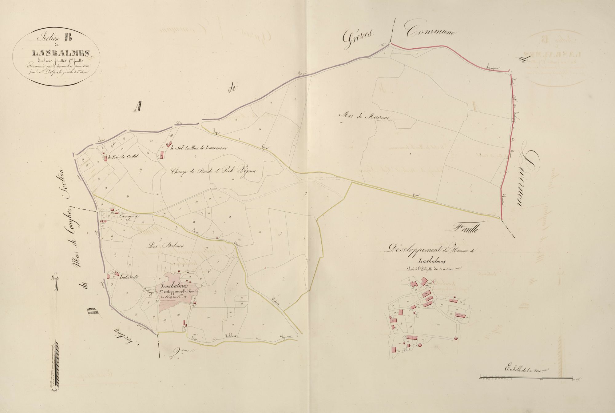 section B de Lasbalmes, 1ère feuille