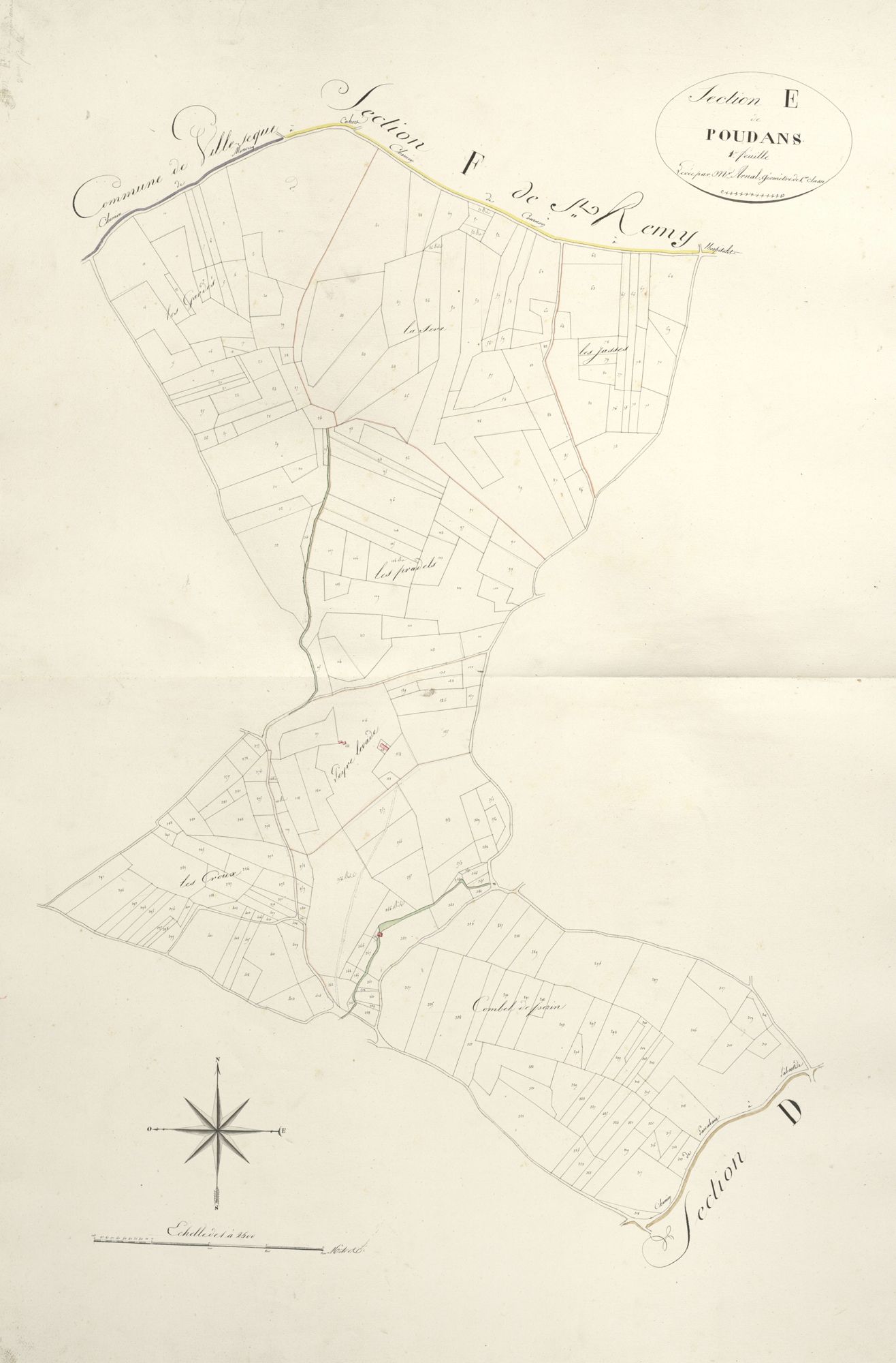 section E de Poudans, 1ère feuille