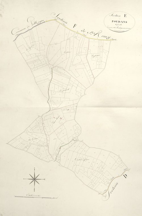 section E de Poudans, 1ère feuille