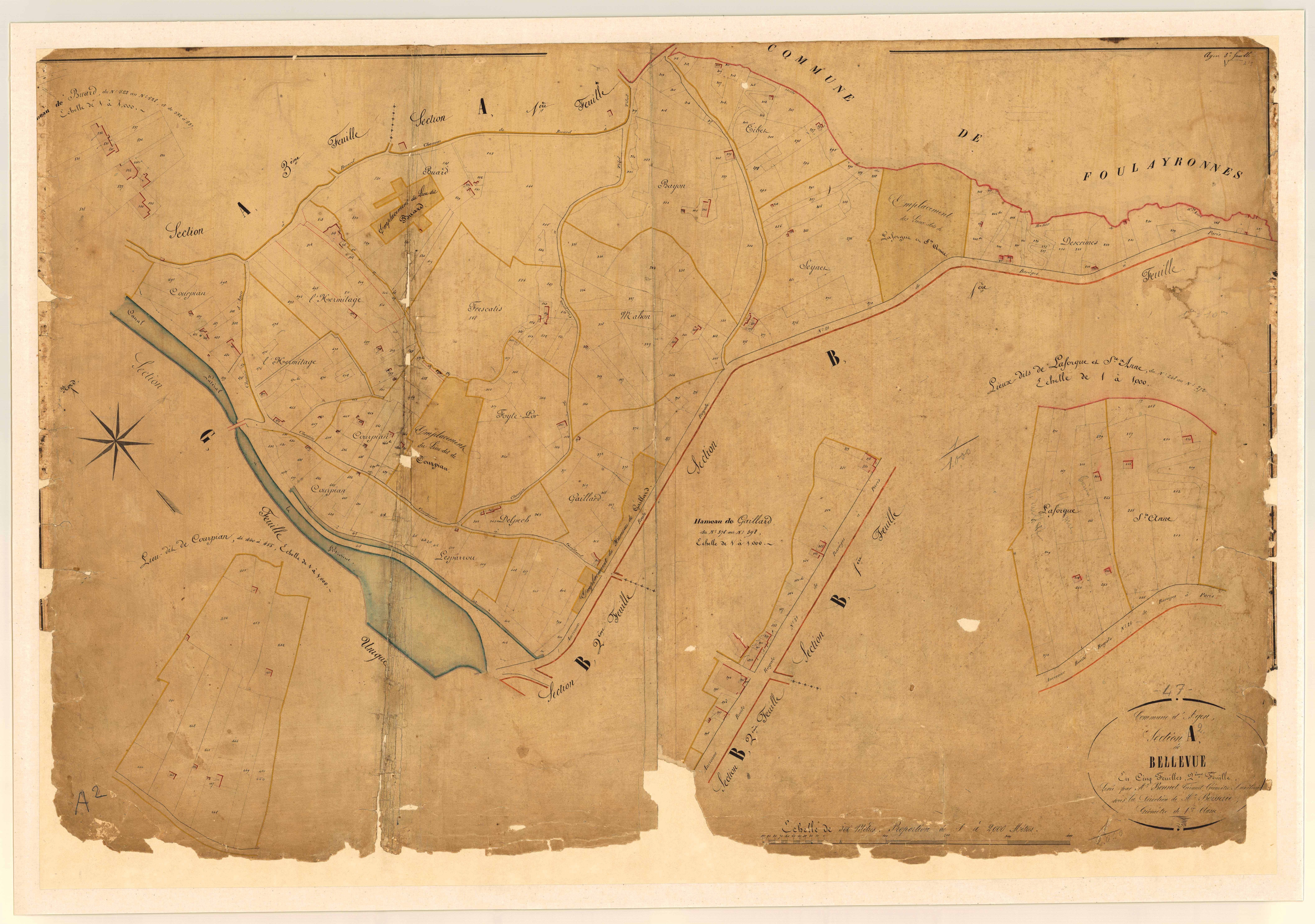 Plan napoléonien-A2 Bellevue, Agen