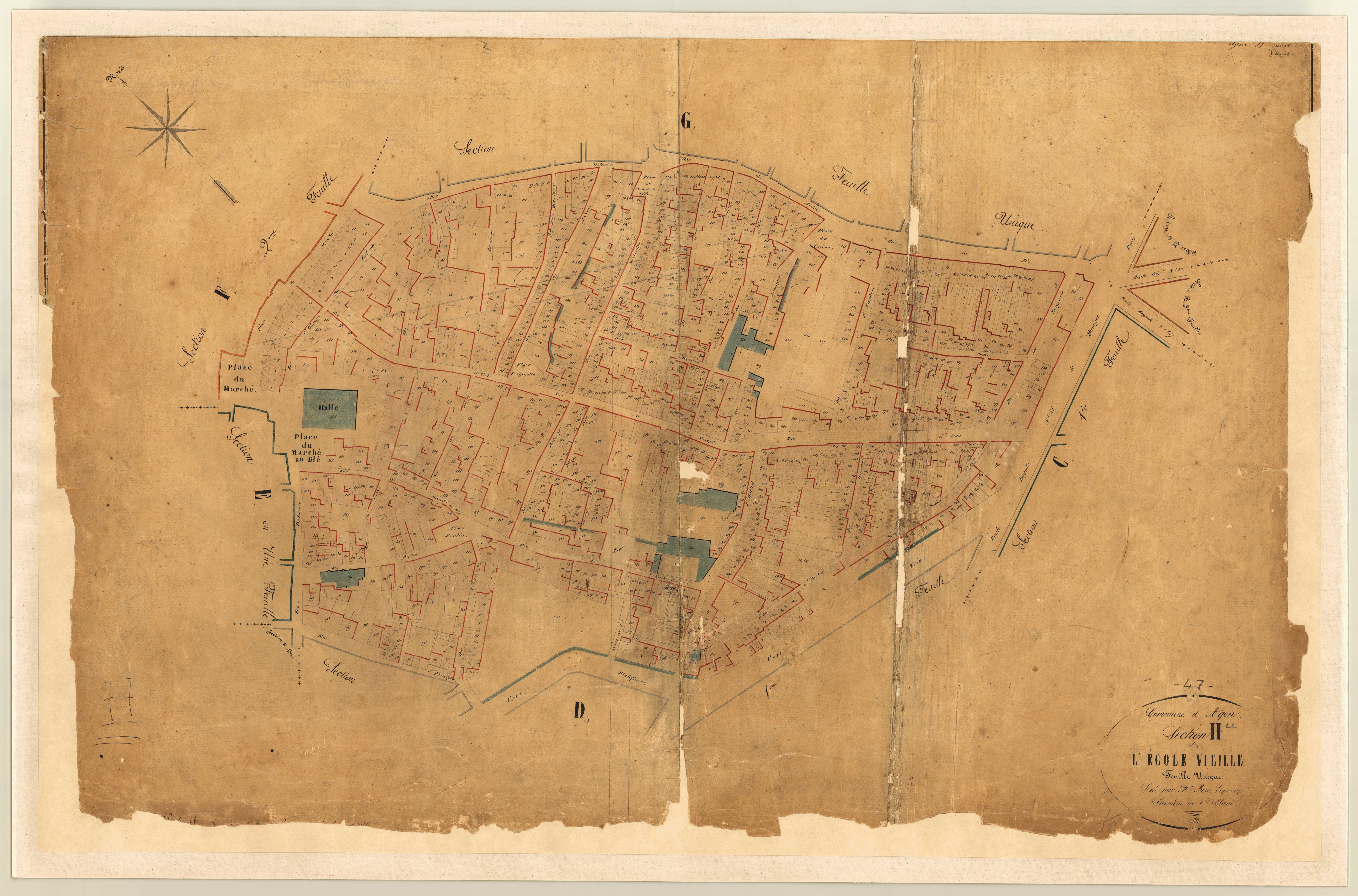 Plan napoléonien-H l’Ecole Vieille, Agen