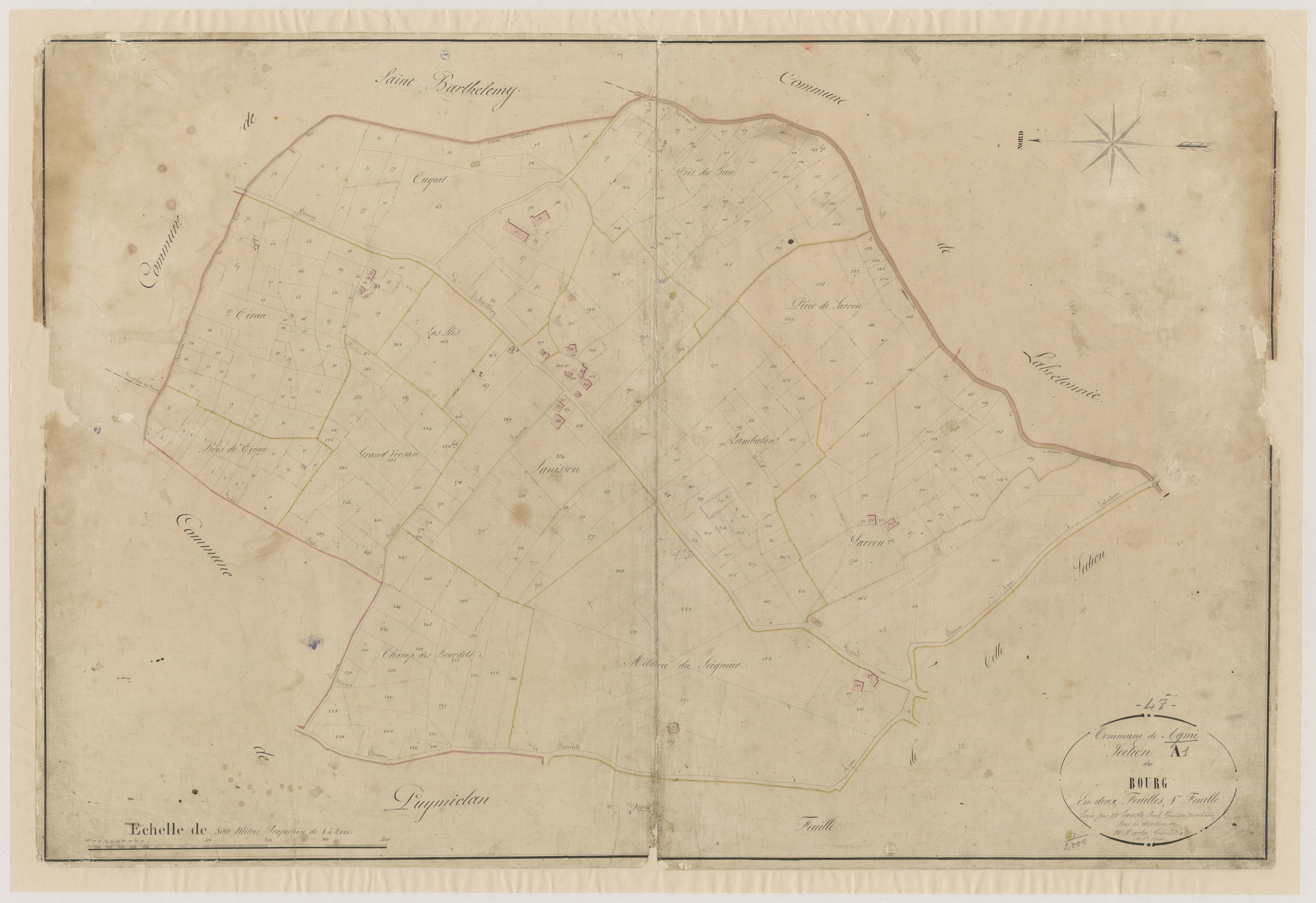Plan napoléonien-A1 Le Bourg, Agmé