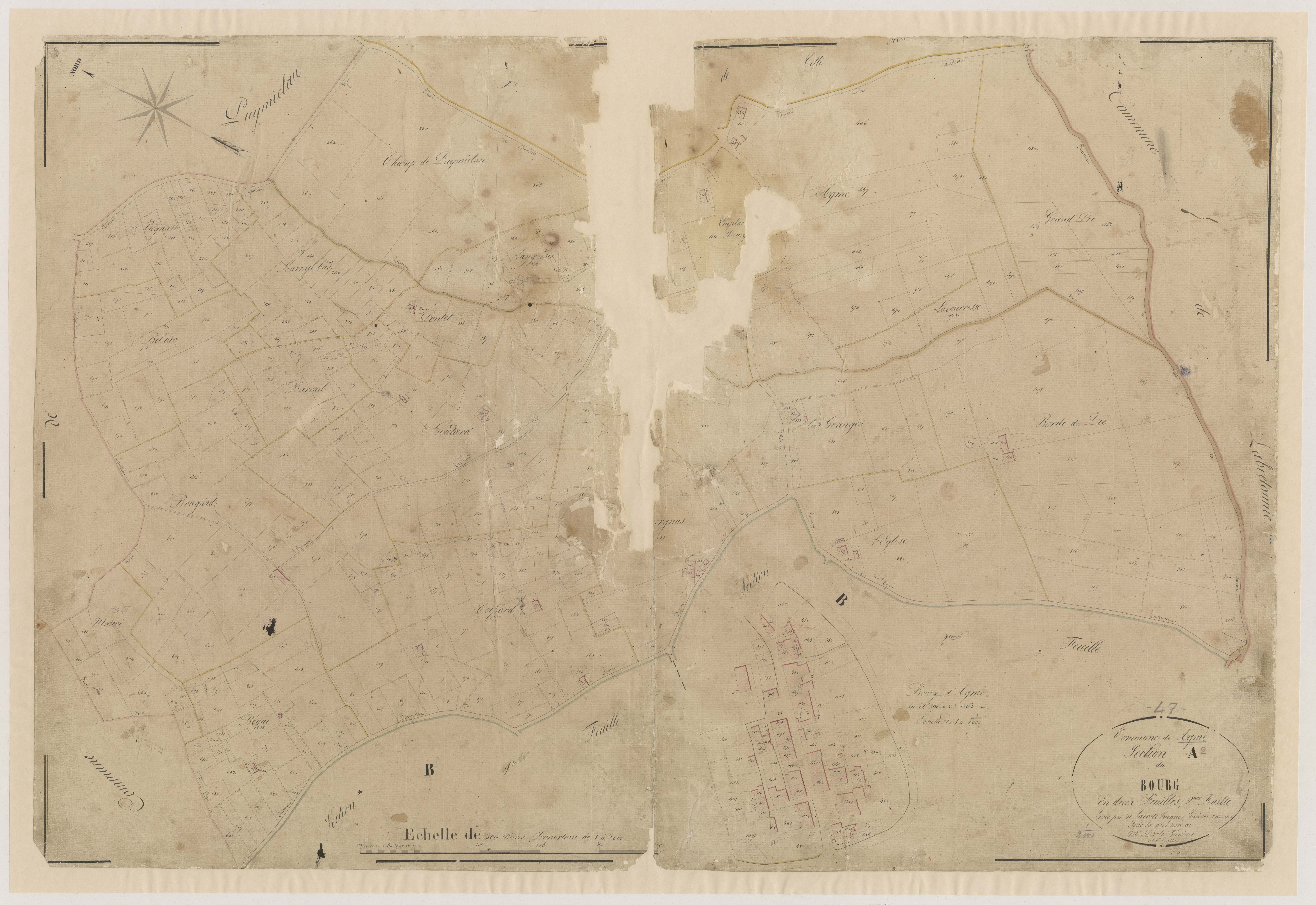 Plan napoléonien-A2 Le Bourg, Agmé