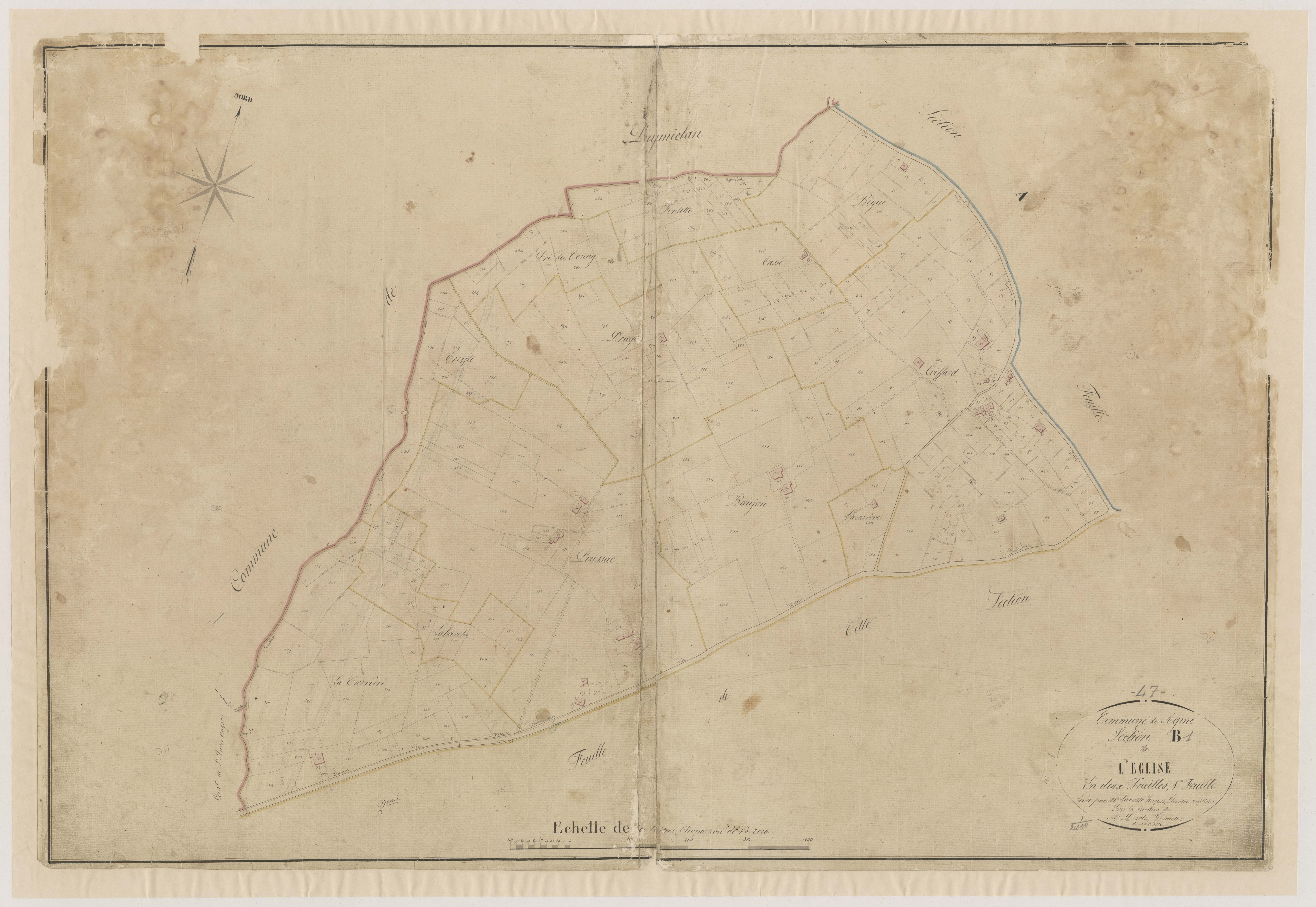 Plan napoléonien-B1 L’Eglise, Agmé
