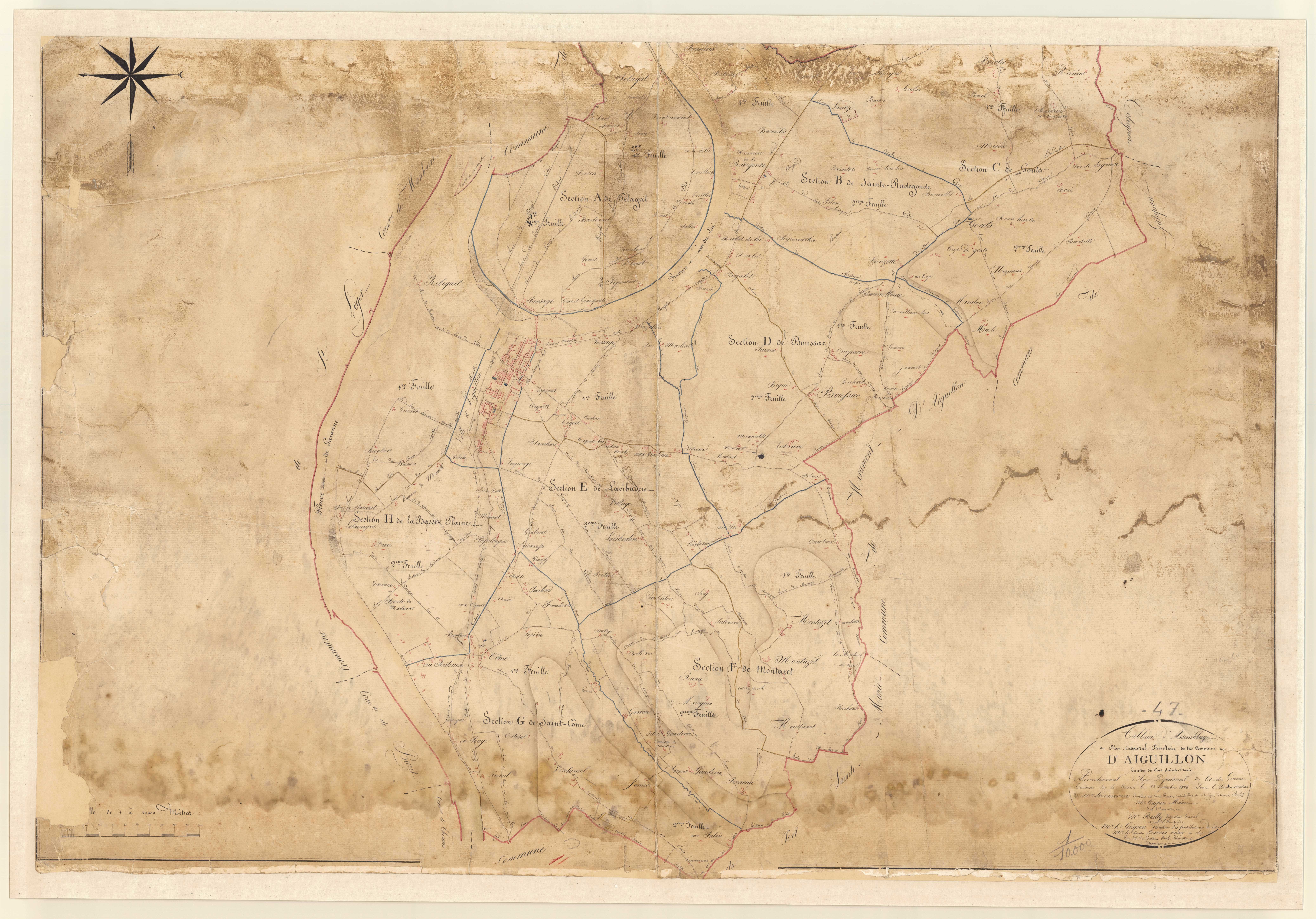 Plan napoléonien, feuille préparatoire-TA, Aiguillon