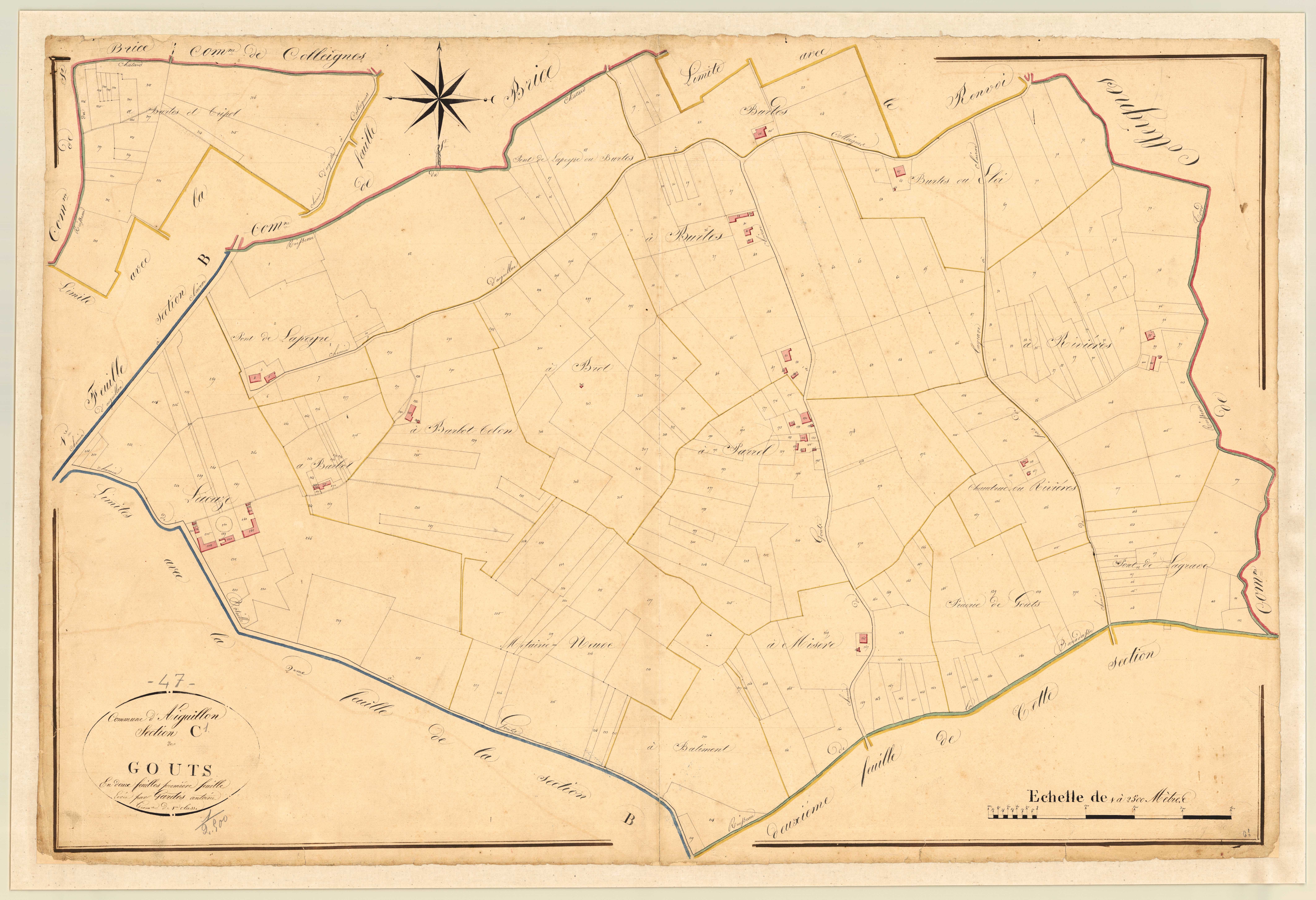 Plan napoléonien, atlas-C1 Gouts, Aiguillon