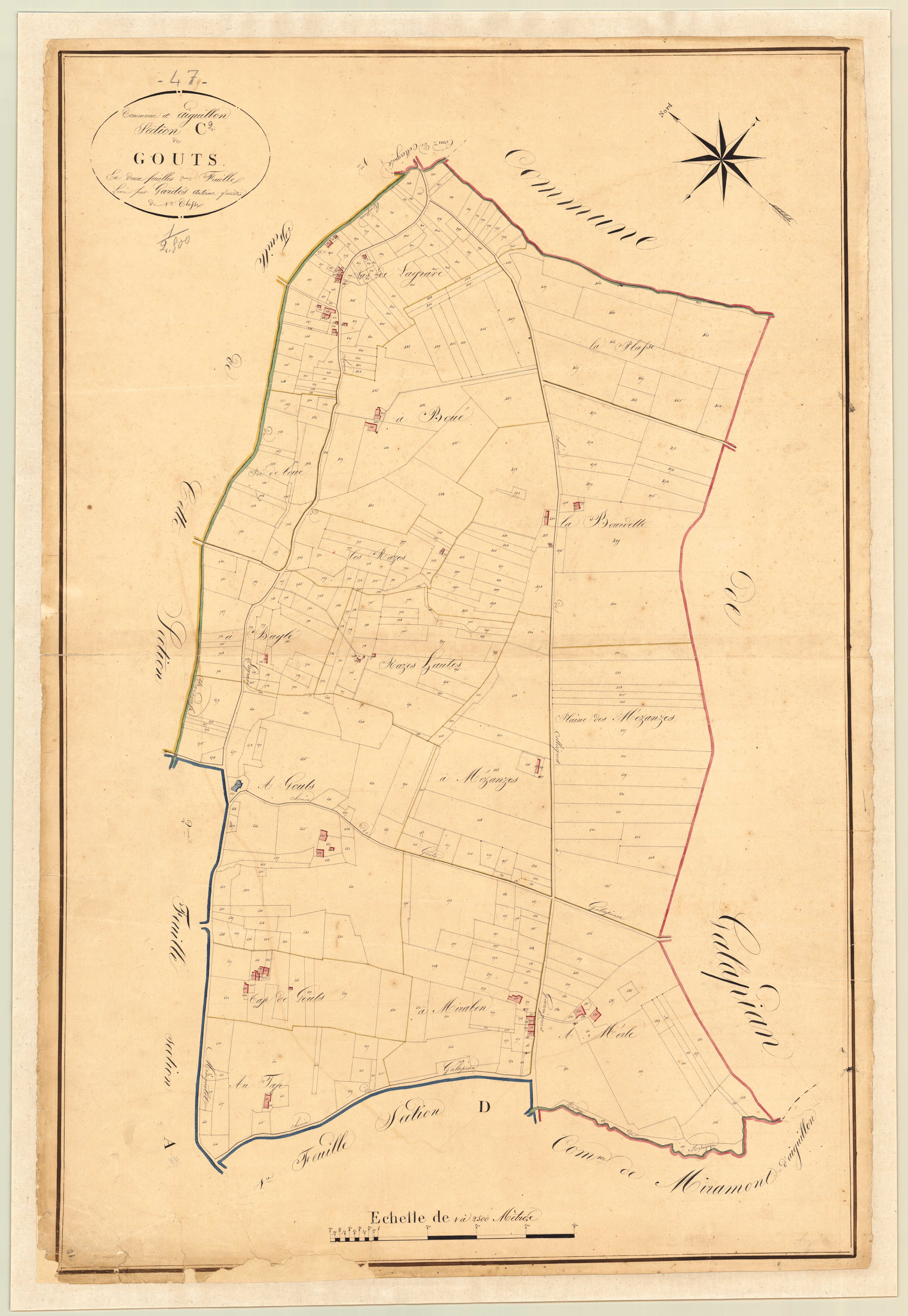 Plan napoléonien, atlas-C2 Gouts, Aiguillon