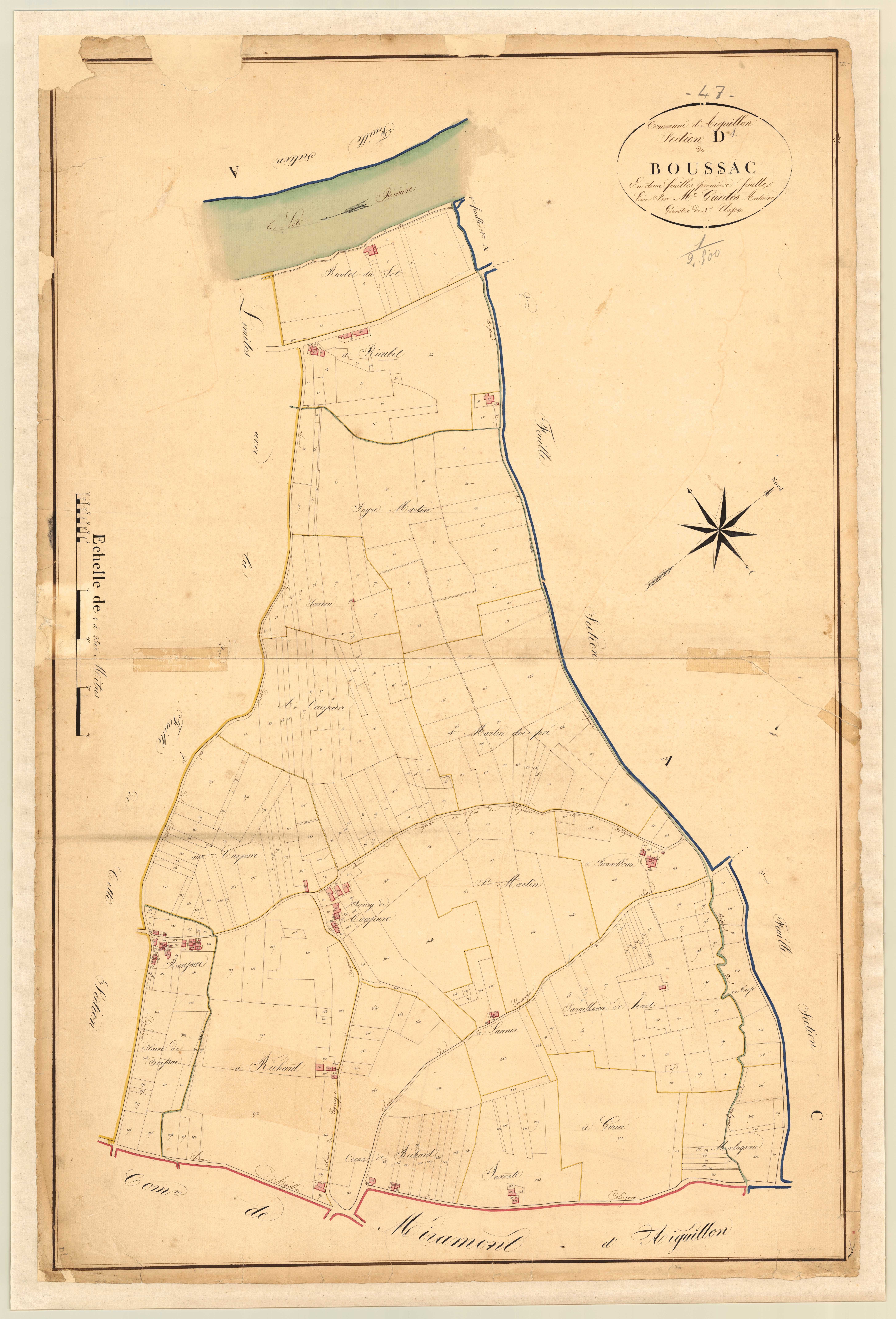 Plan napoléonien, atlas-D1 Boussac, Aiguillon