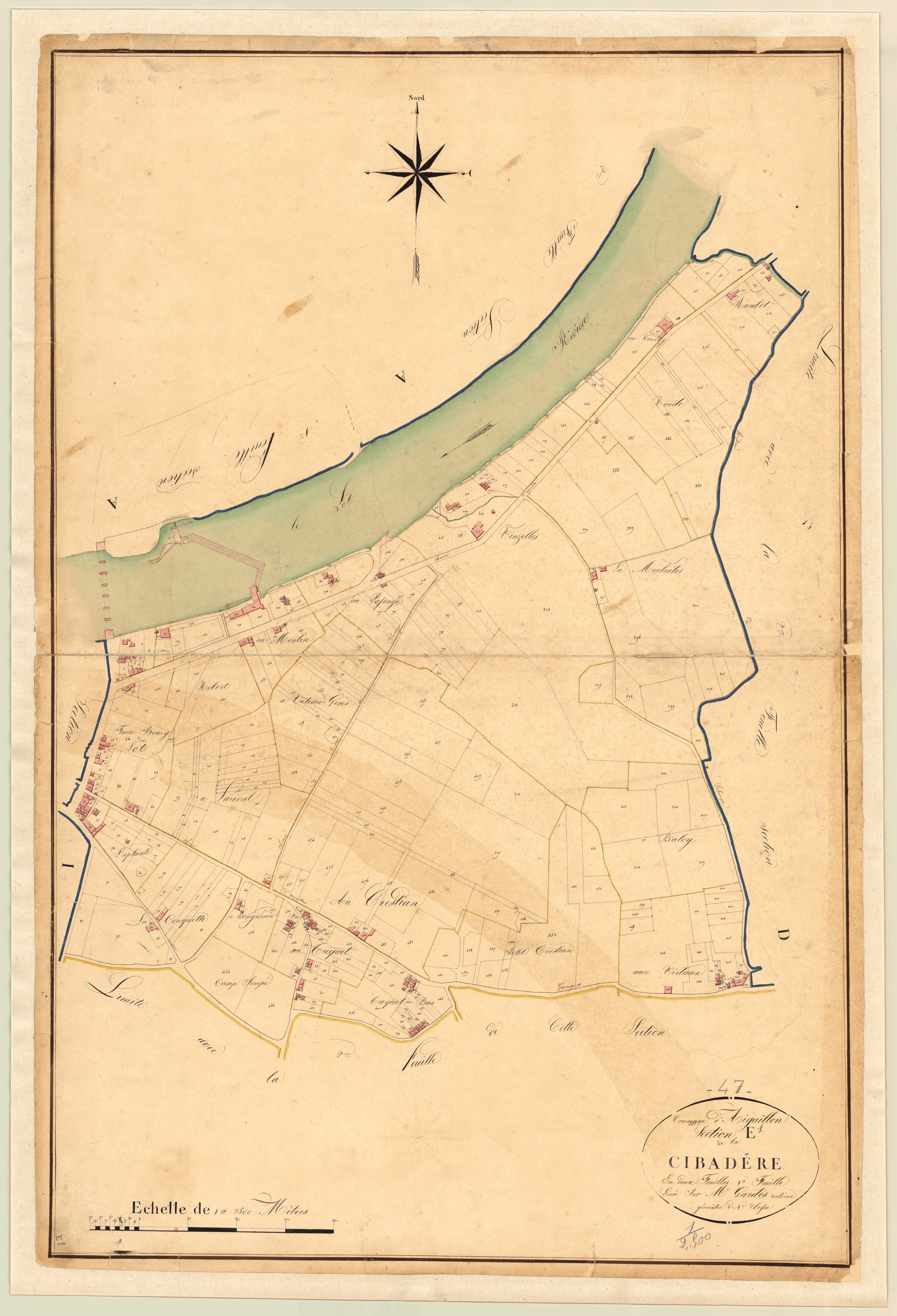 Plan napoléonien, atlas-E1 Cibadère, Aiguillon