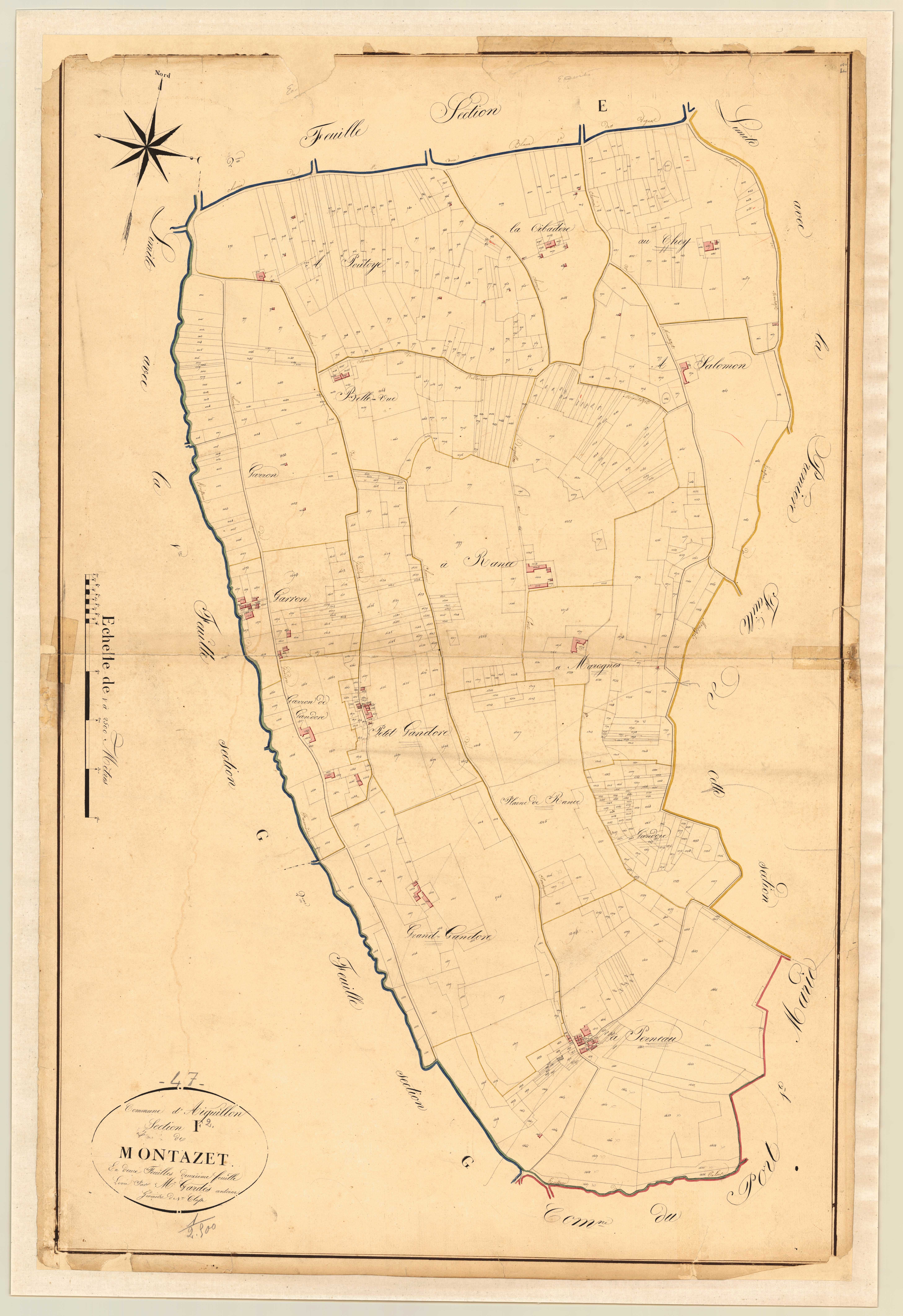 Plan napoléonien, atlas-F2 Montazet, Aiguillon