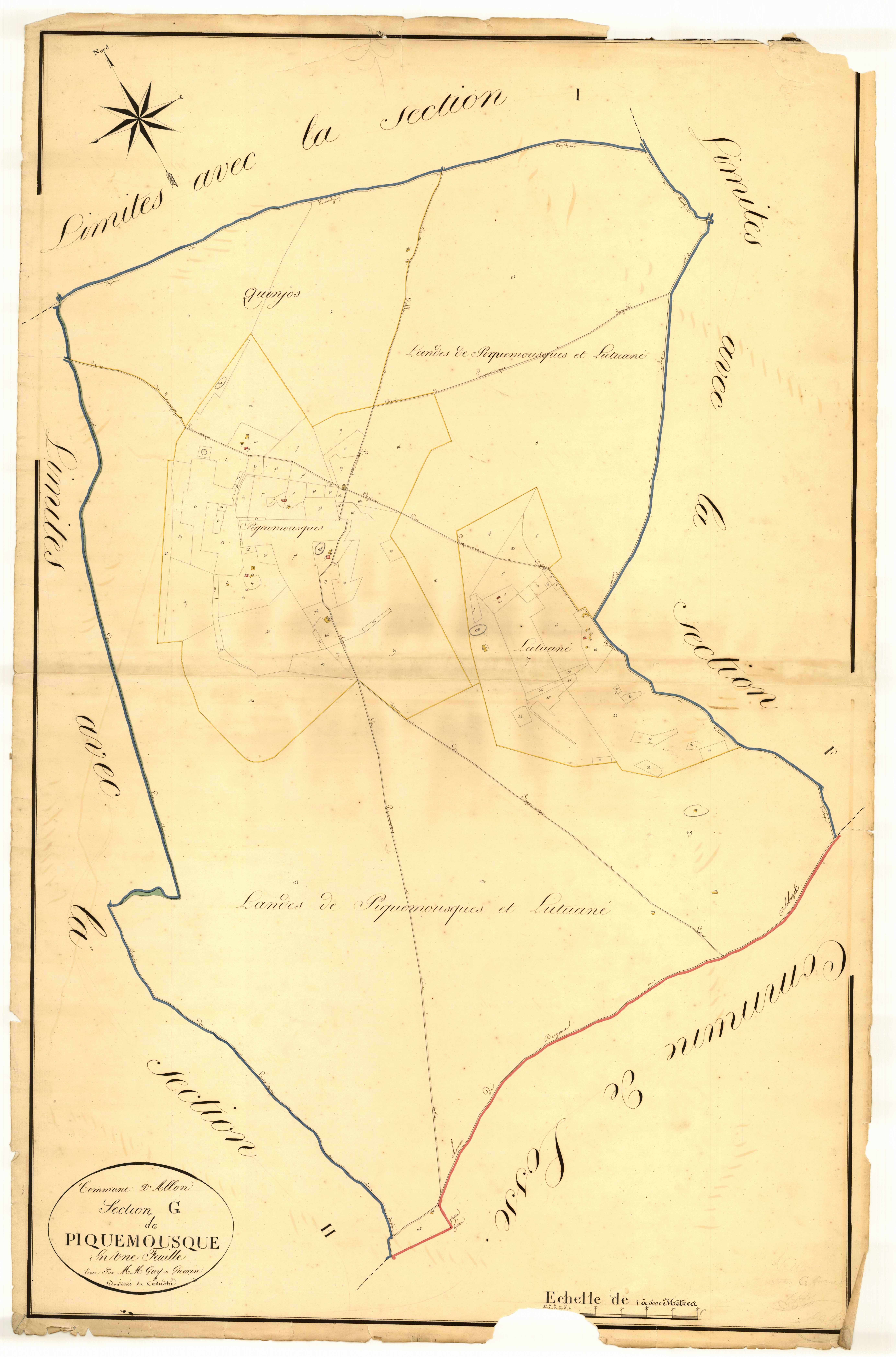 Plan napoléonien, atlas-G Piquemousque, Allons