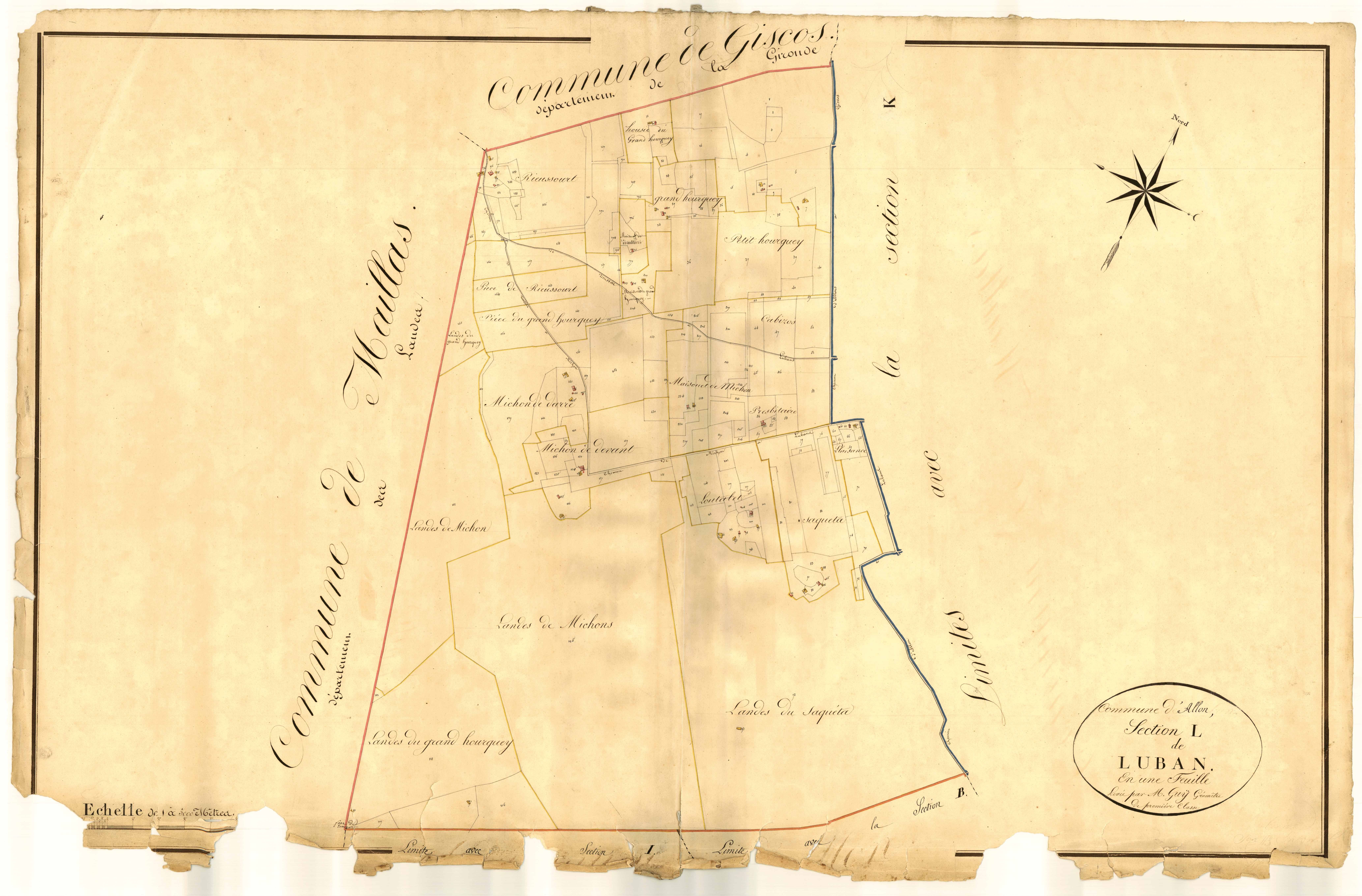 Plan napoléonien, atlas-L Lubans, Allons
