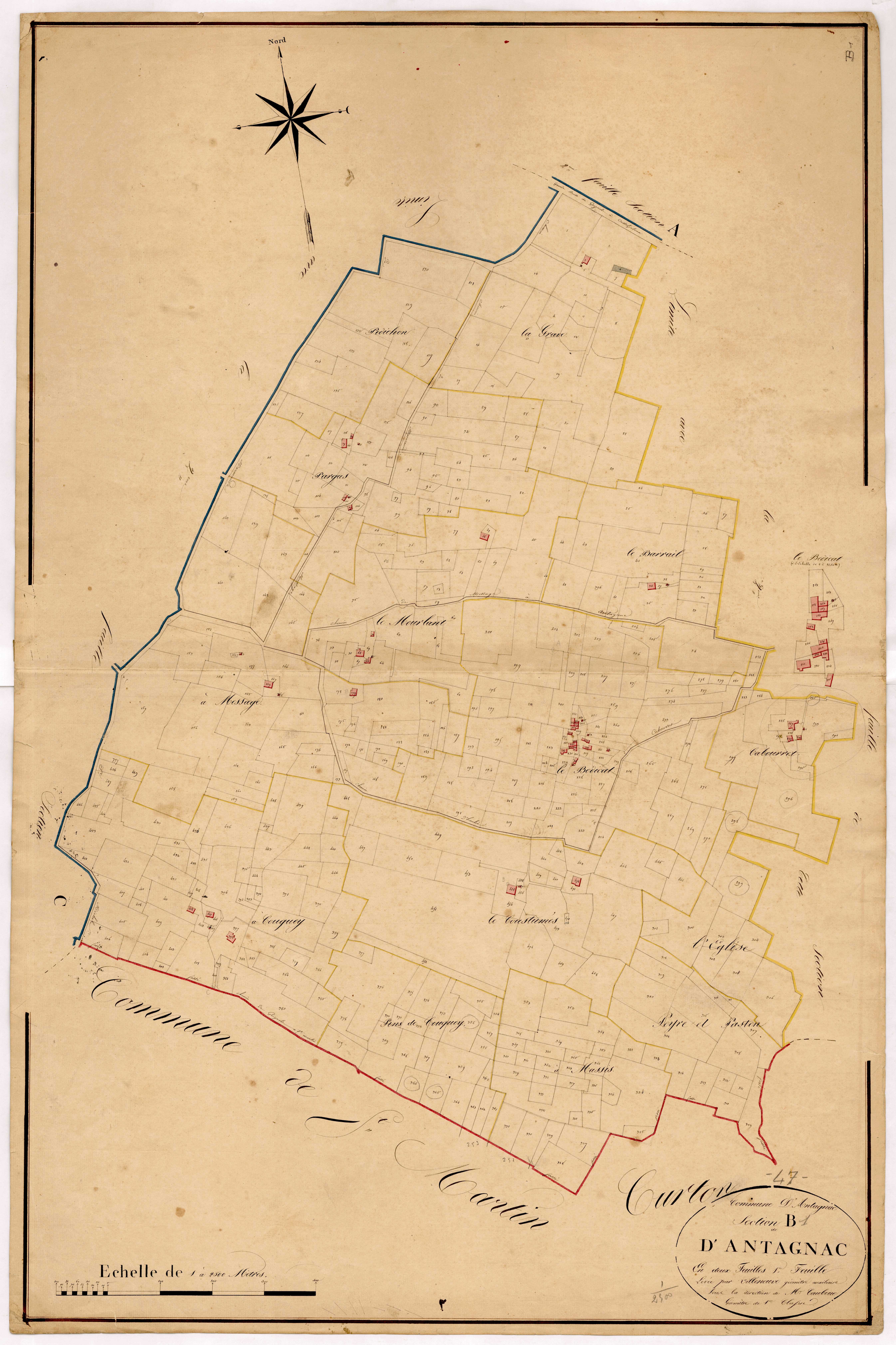 Plan napoléonien, atlas-B1 Antagnac, Antagnac
