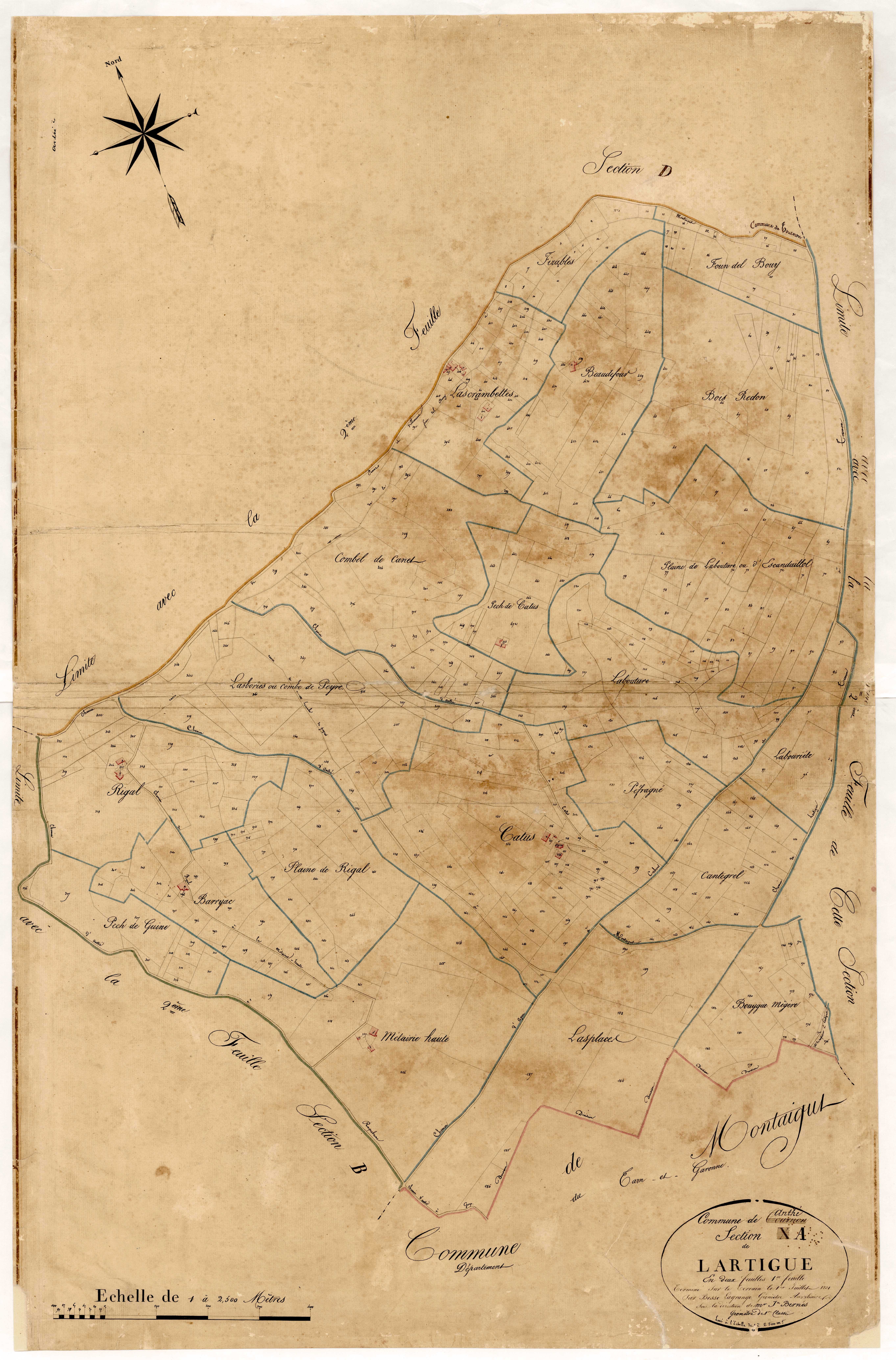 Plan napoléonien-A1 Lartigue, Anthé